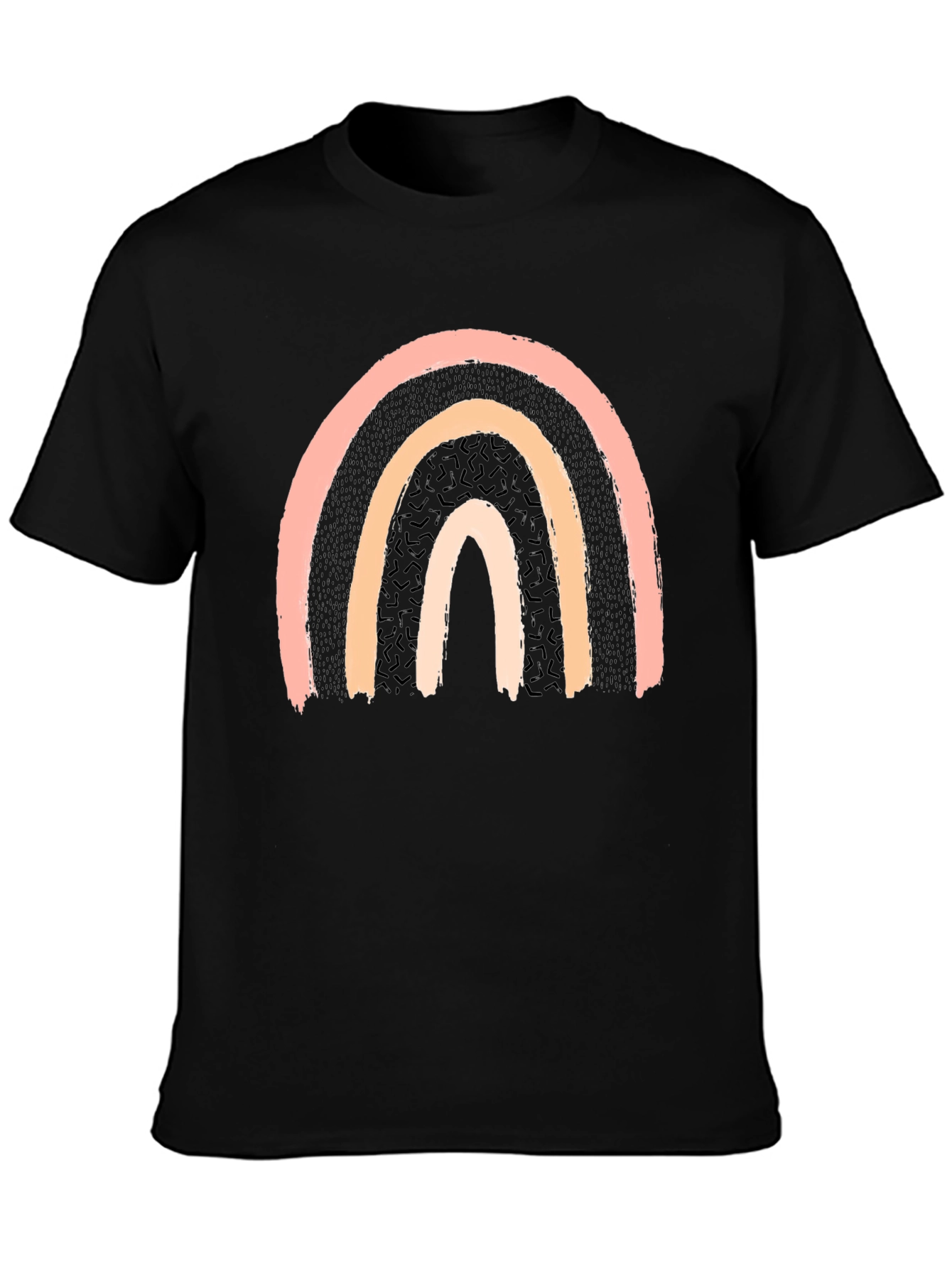 Retro Rainbow Graphic Tee - Unisex Black T-Shirt