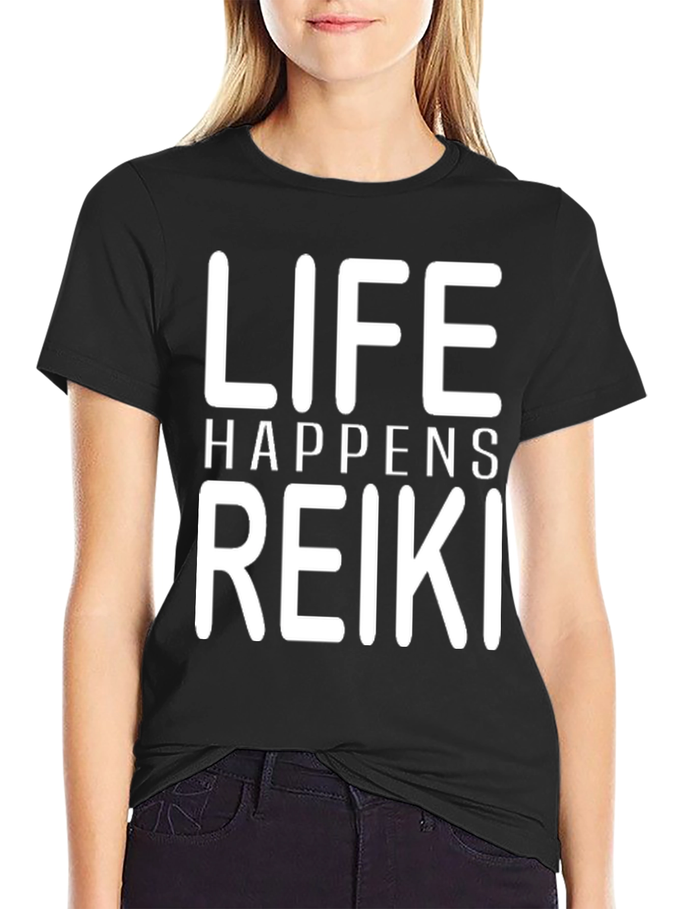 Life Happens Reiki T-Shirt - Black Graphic Tee