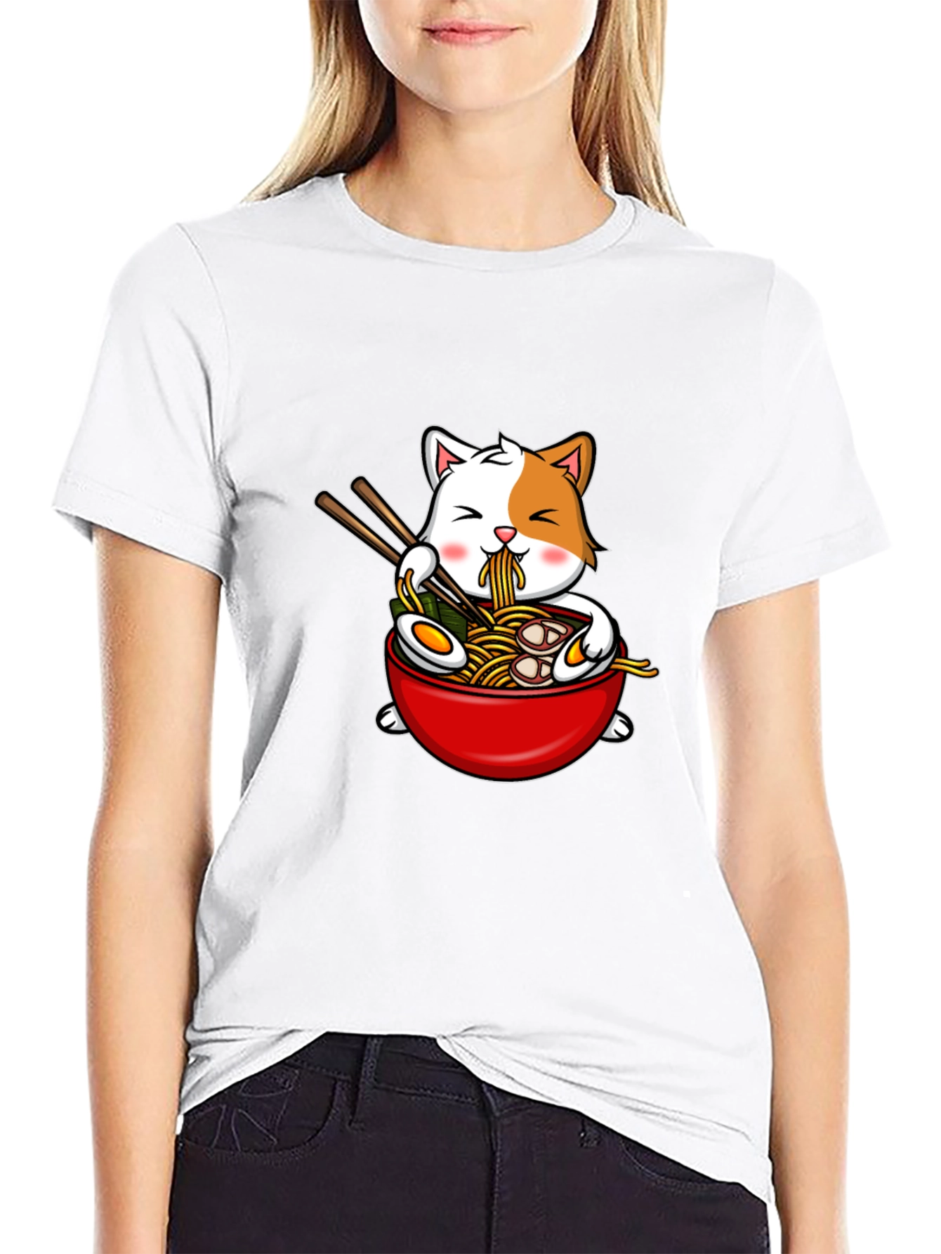 Cat Ramen T-Shirt - Kawaii Noodle Bowl Tee