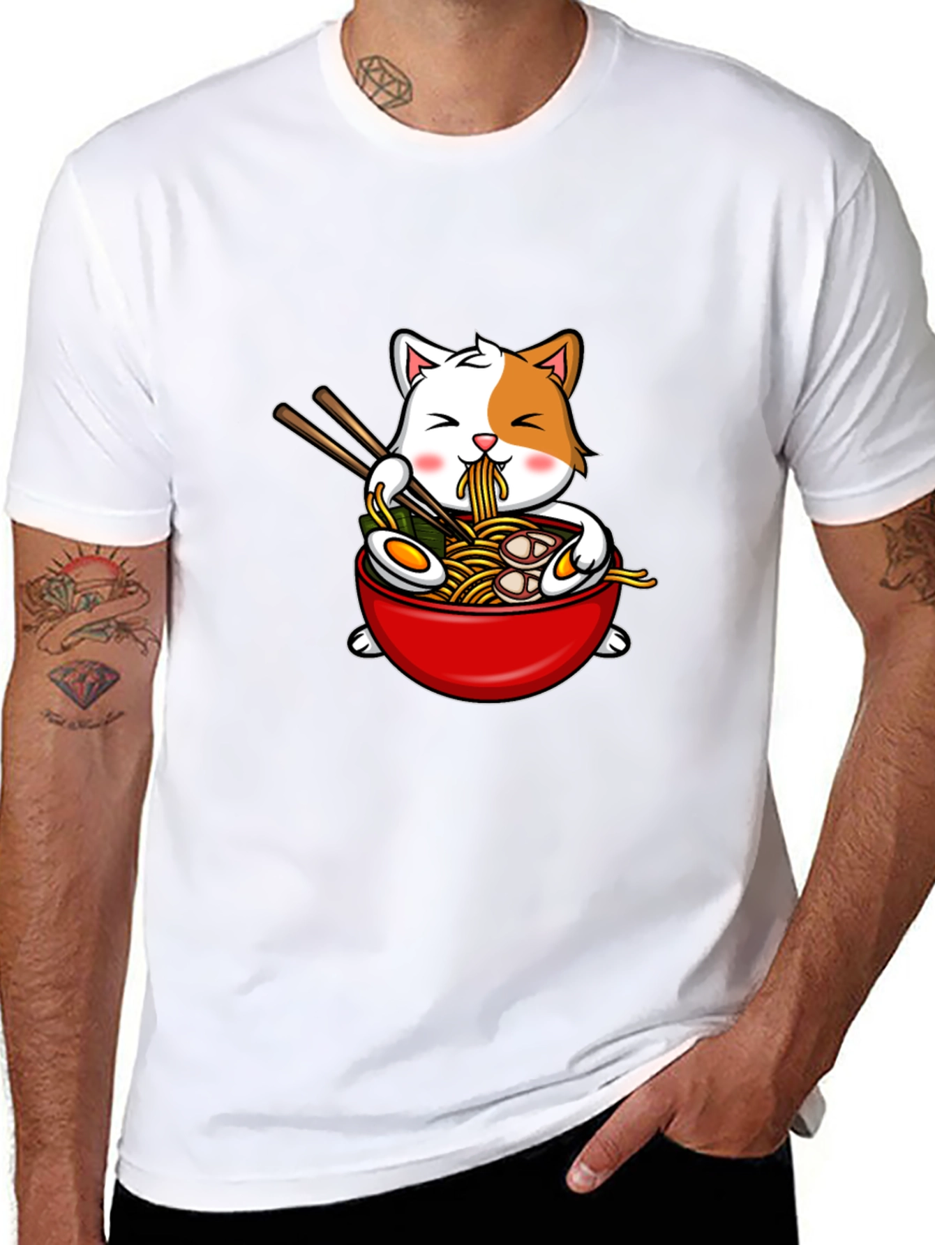 Cat Ramen T-Shirt - Kawaii Noodle Bowl Tee