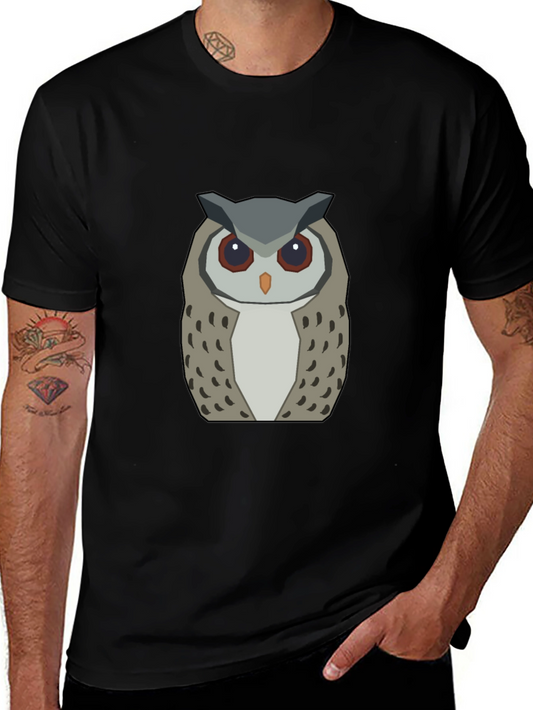 Geometric Owl Graphic Tee - Modern Design