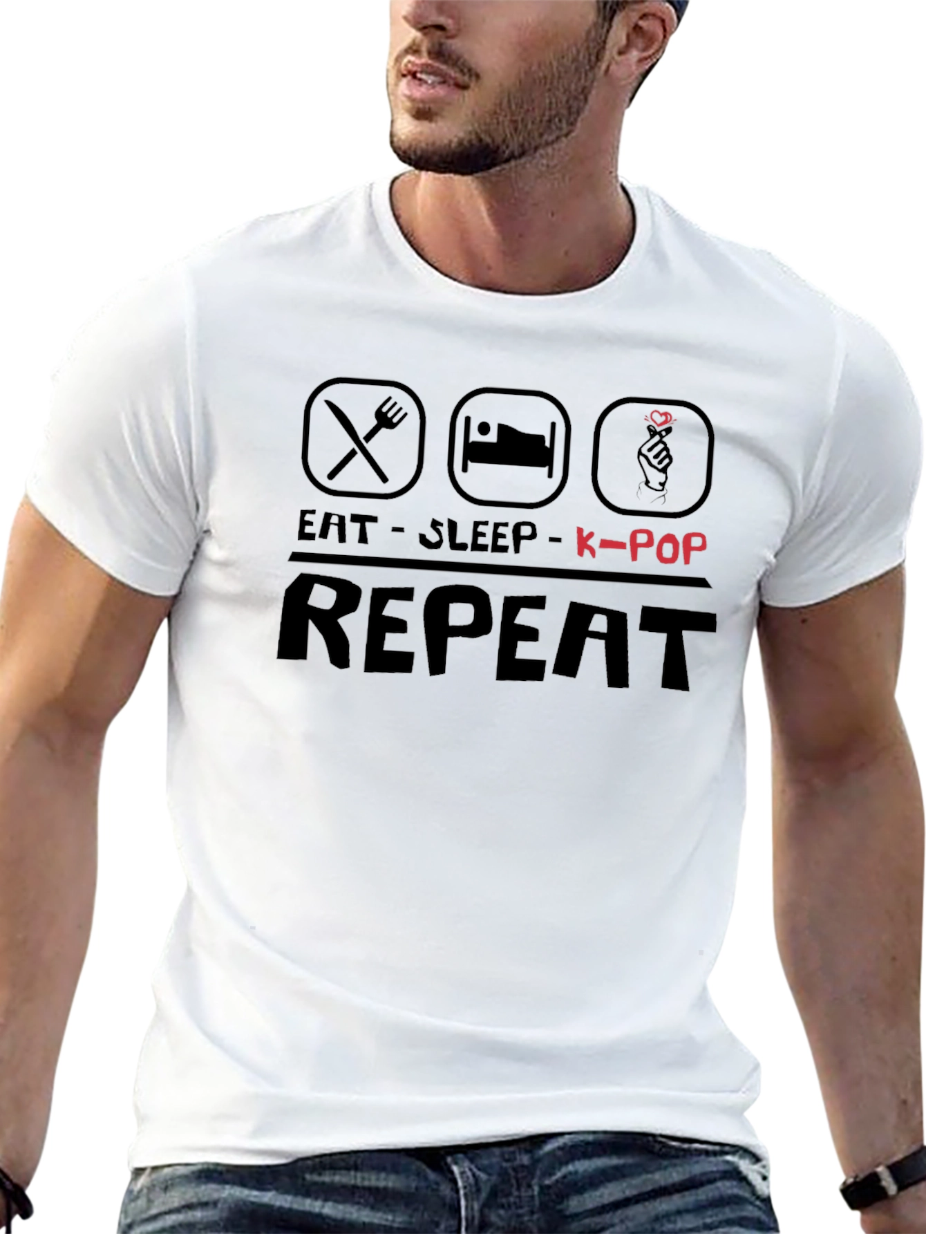 Eat Sleep K-Pop Repeat T-Shirt