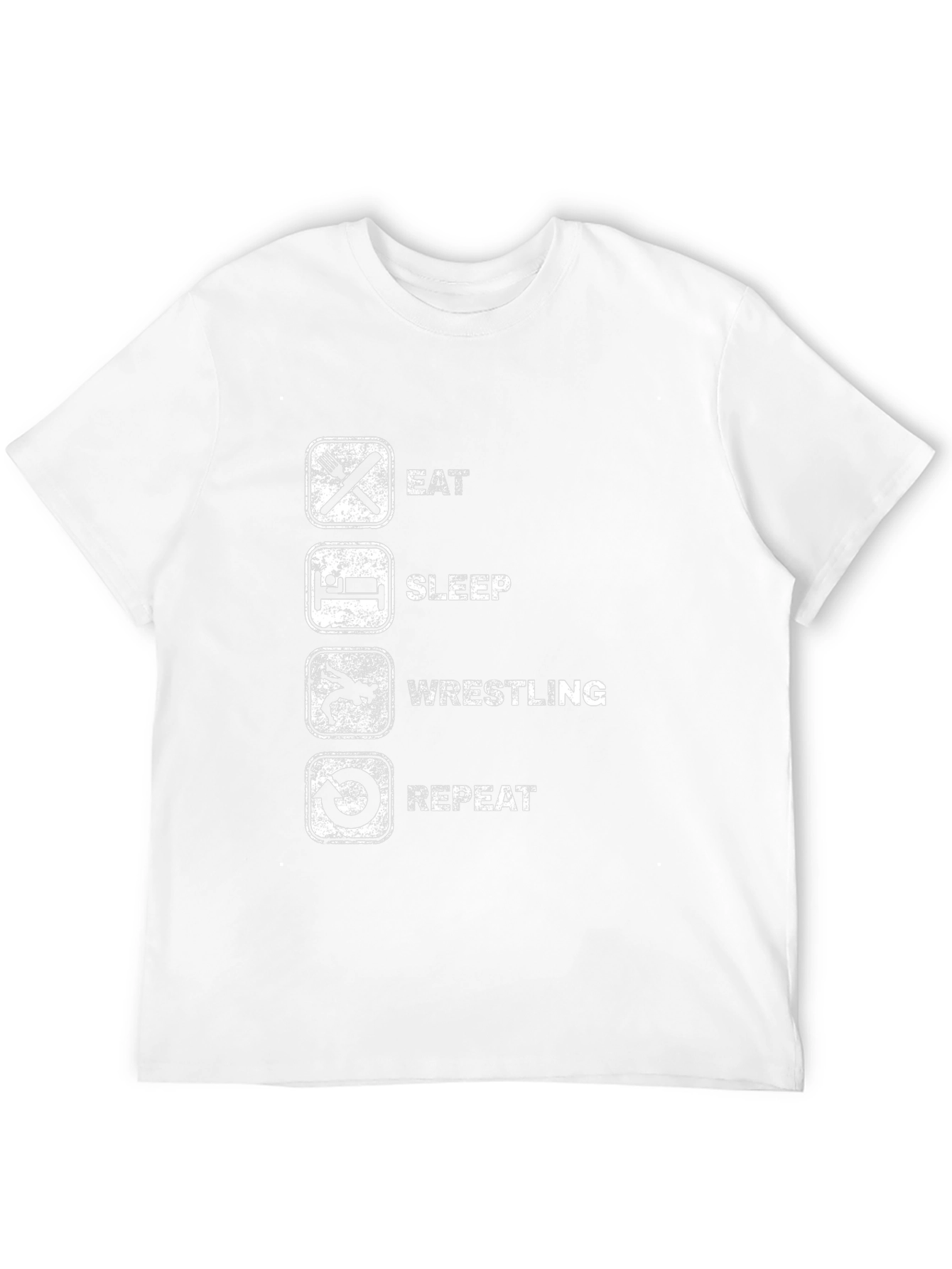 Eat Sleep Wrestling Repeat Black Graphic Tee
