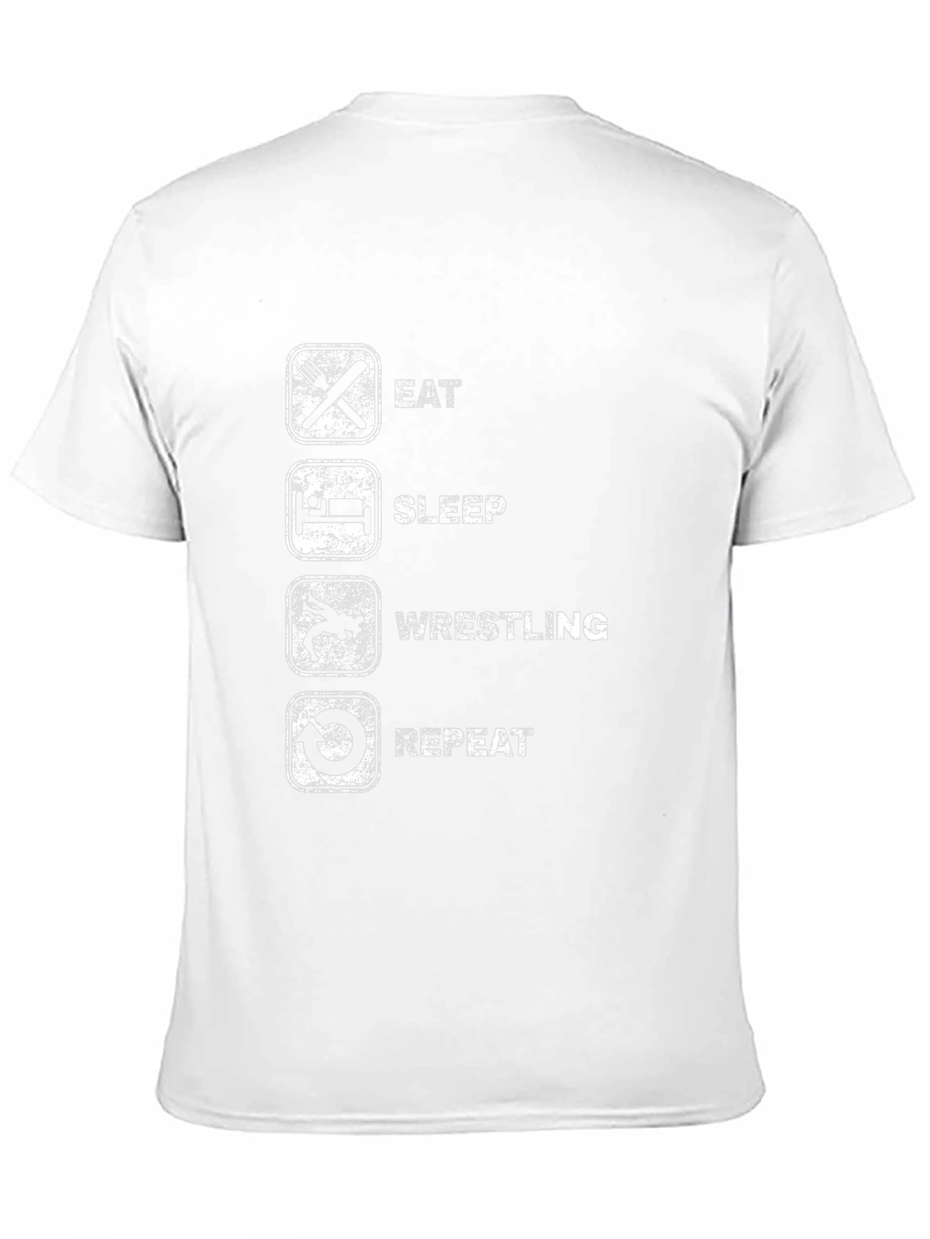 Eat Sleep Wrestling Repeat Black Graphic Tee