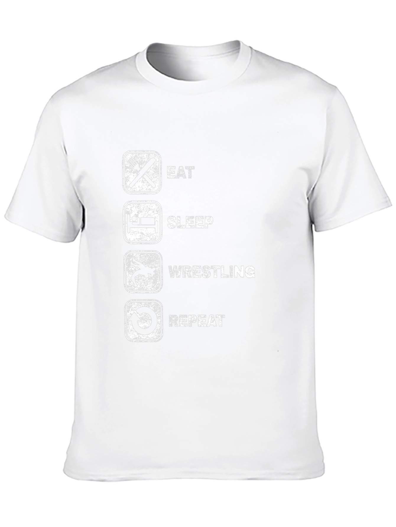 Eat Sleep Wrestling Repeat Black Graphic Tee