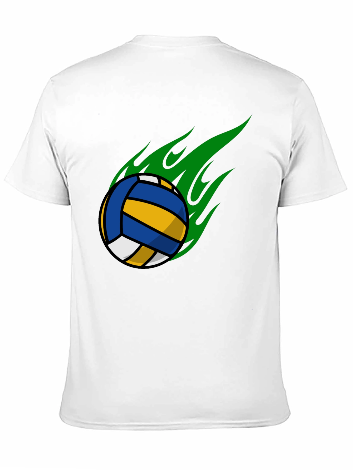 Volleyball Flame Graphic T-Shirt - Black