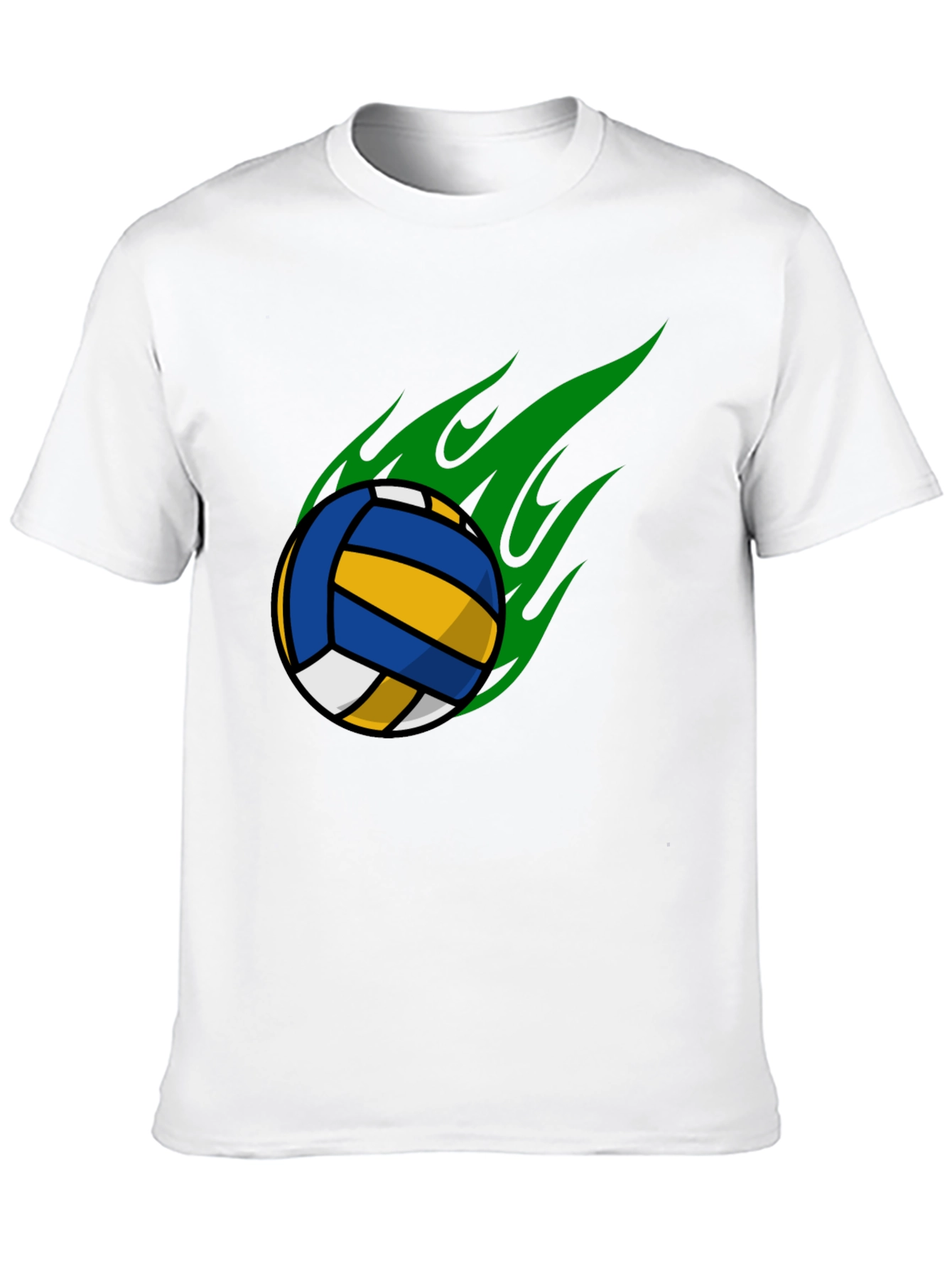 Volleyball Flame Graphic T-Shirt - Black