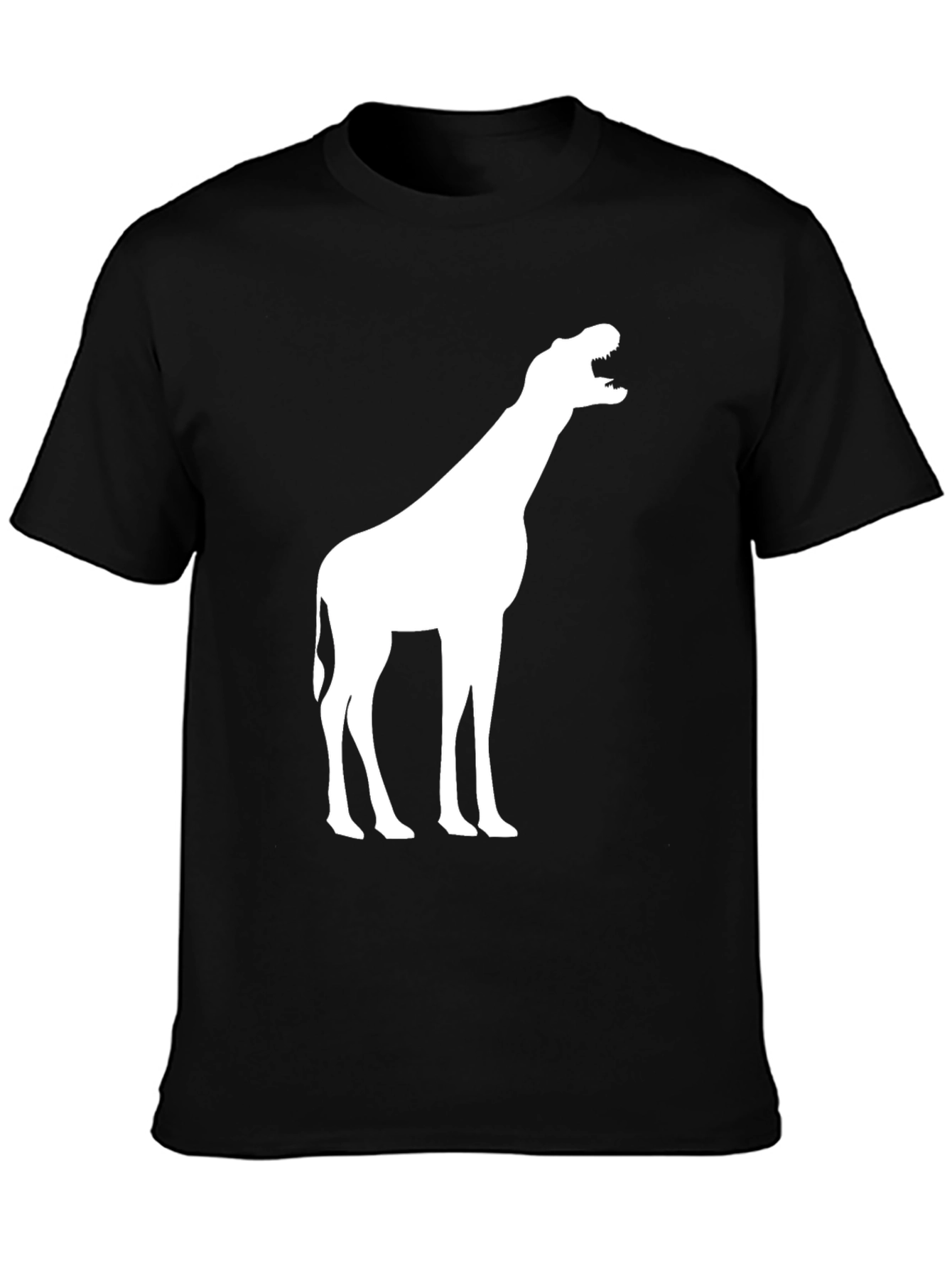Mens Black T-Shirt with Giraffe Design