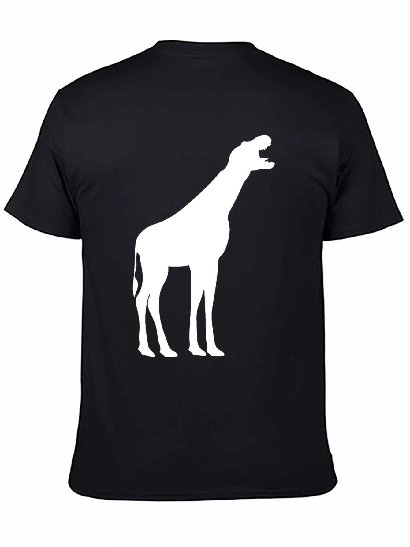 Mens Black T-Shirt with Giraffe Design