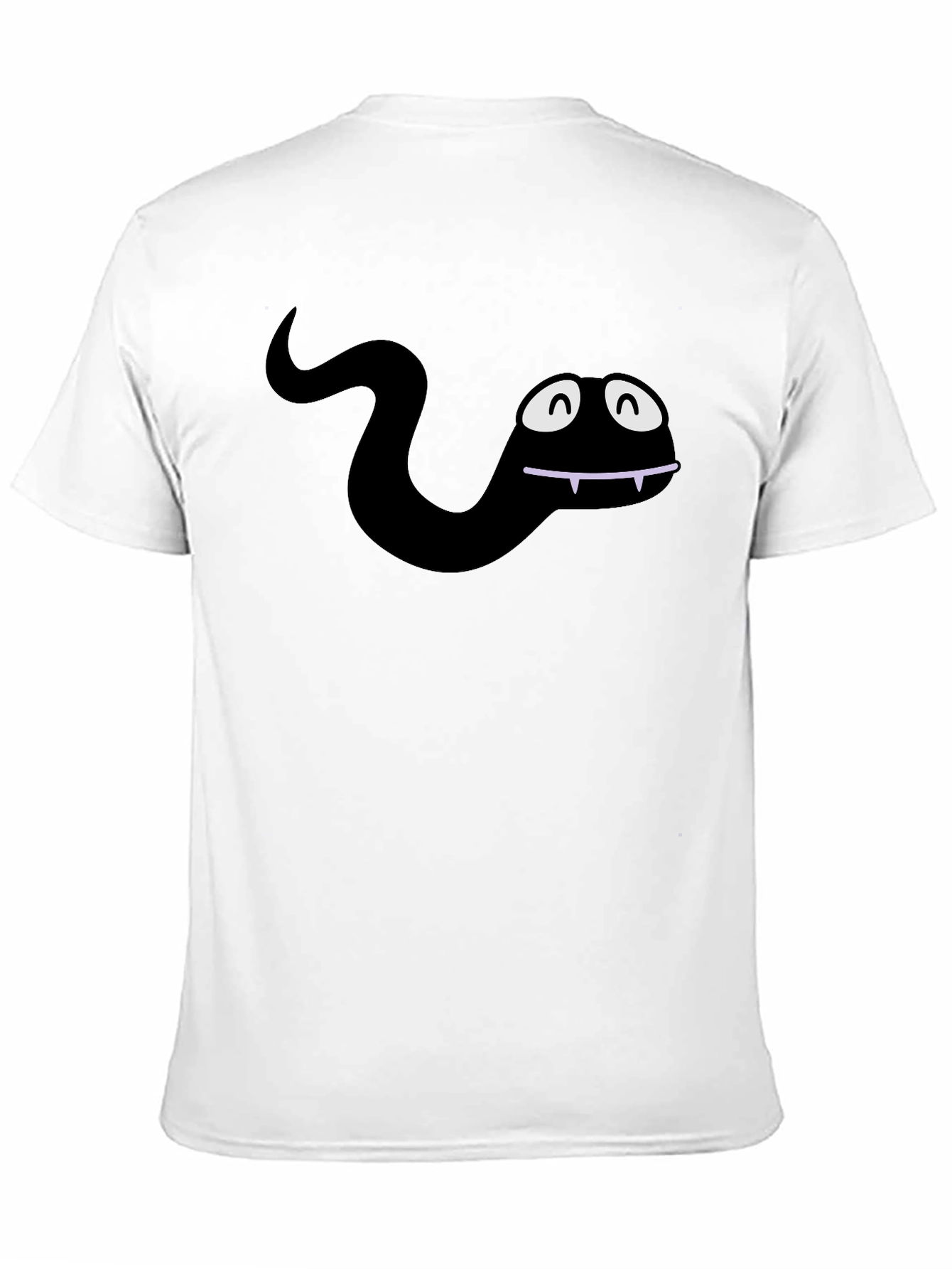 Funny Cartoon Snake Black T-Shirt