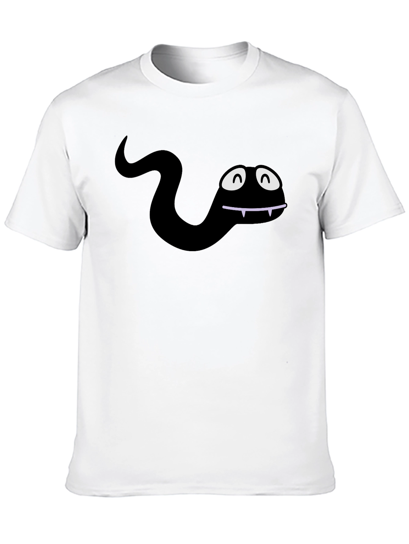 Funny Cartoon Snake Black T-Shirt