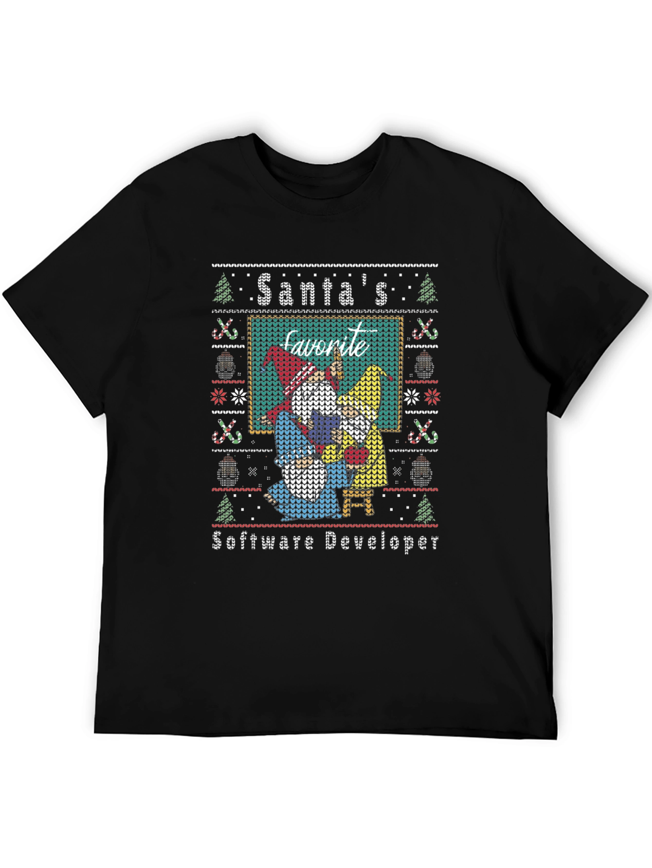 Santas Favorite Software Developer Ugly Christmas Sweater Tee