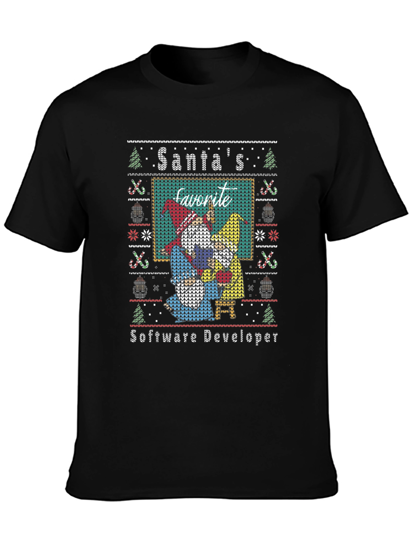 Santas Favorite Software Developer Ugly Christmas Sweater Tee