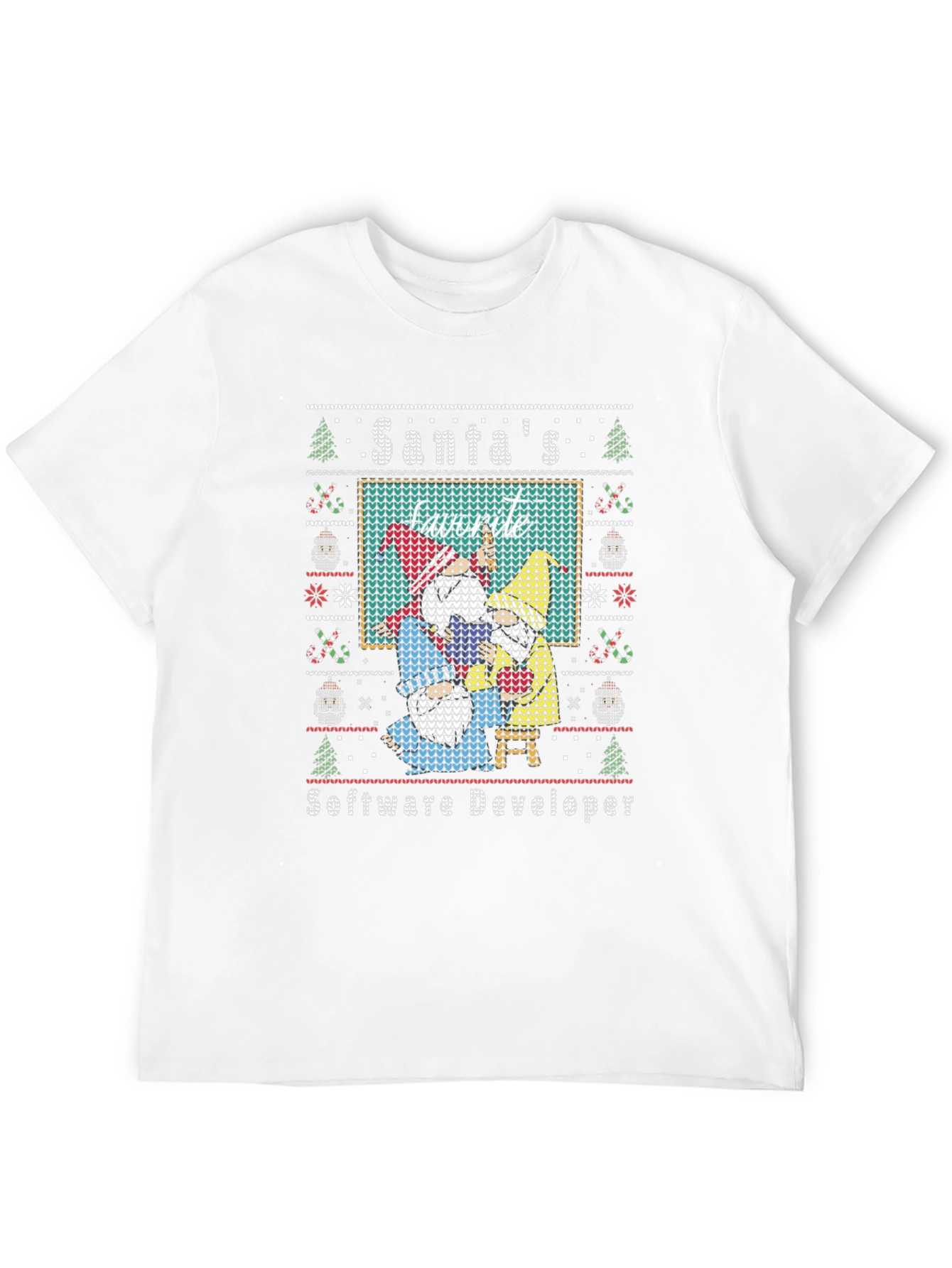 Santas Favorite Software Developer Ugly Christmas Sweater Tee
