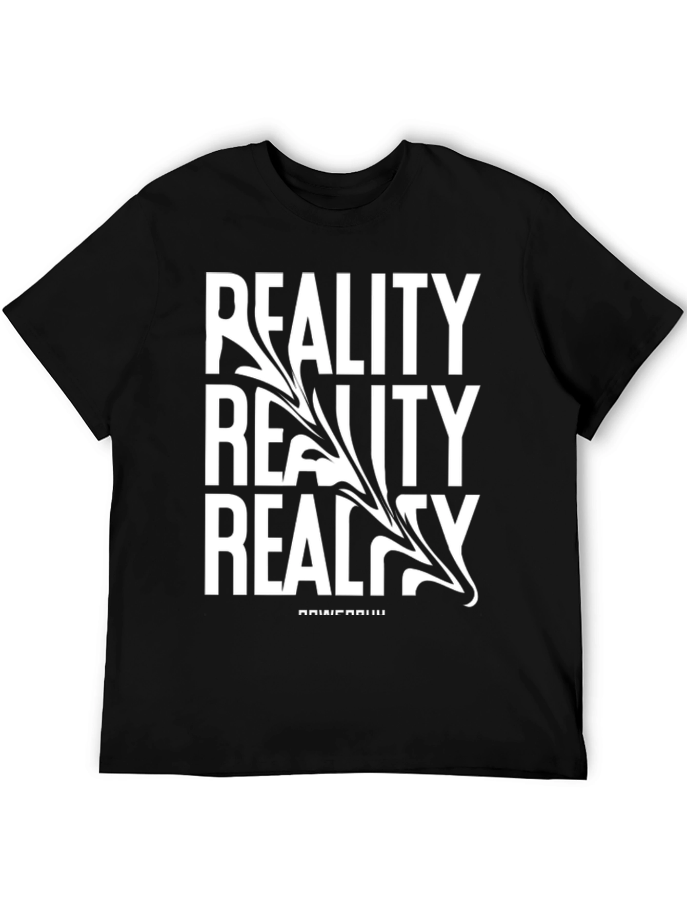 Reality Graphic Print Black T-Shirt