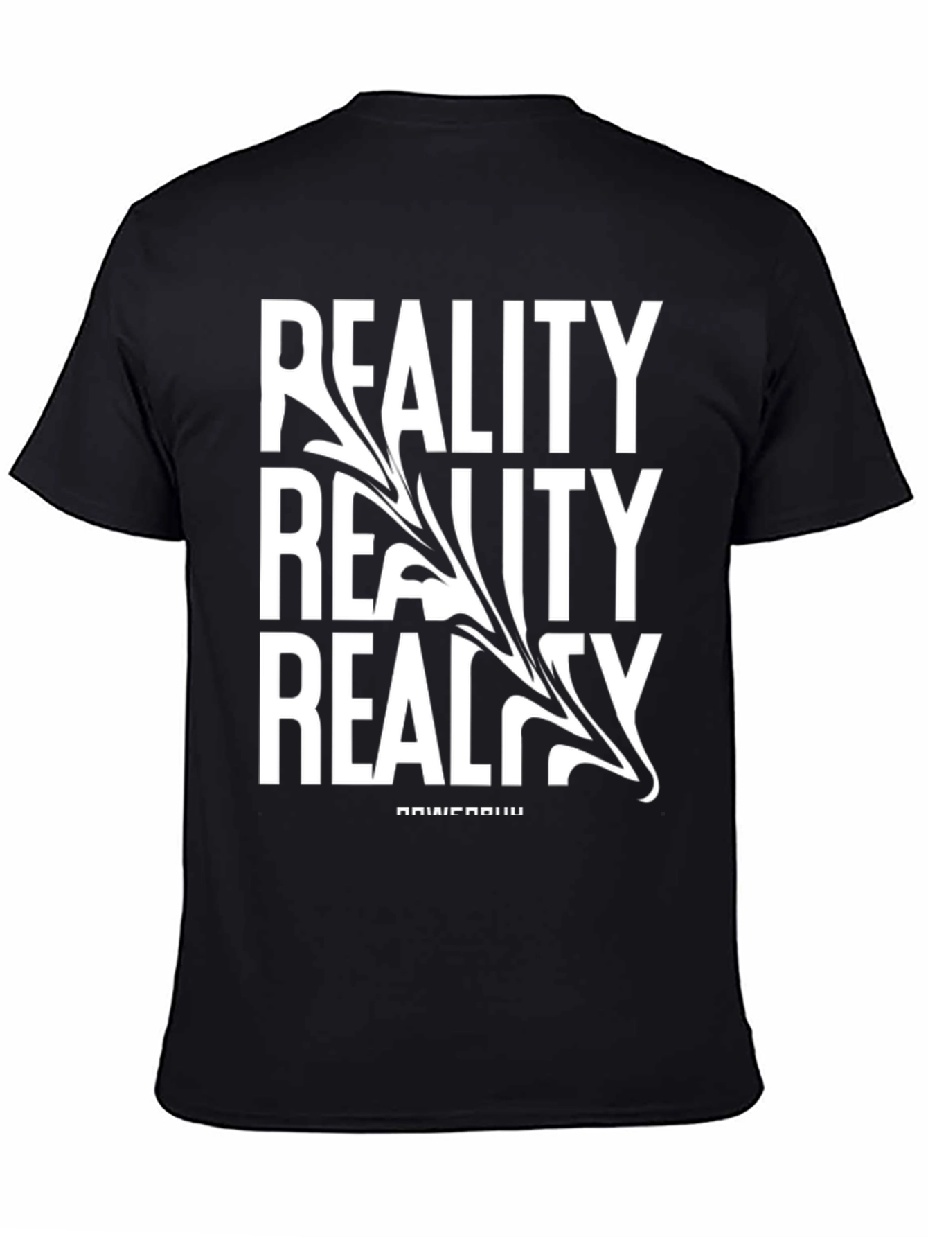 Reality Graphic Print Black T-Shirt