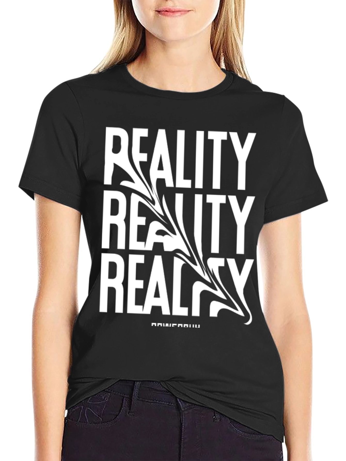 Reality Graphic Print Black T-Shirt
