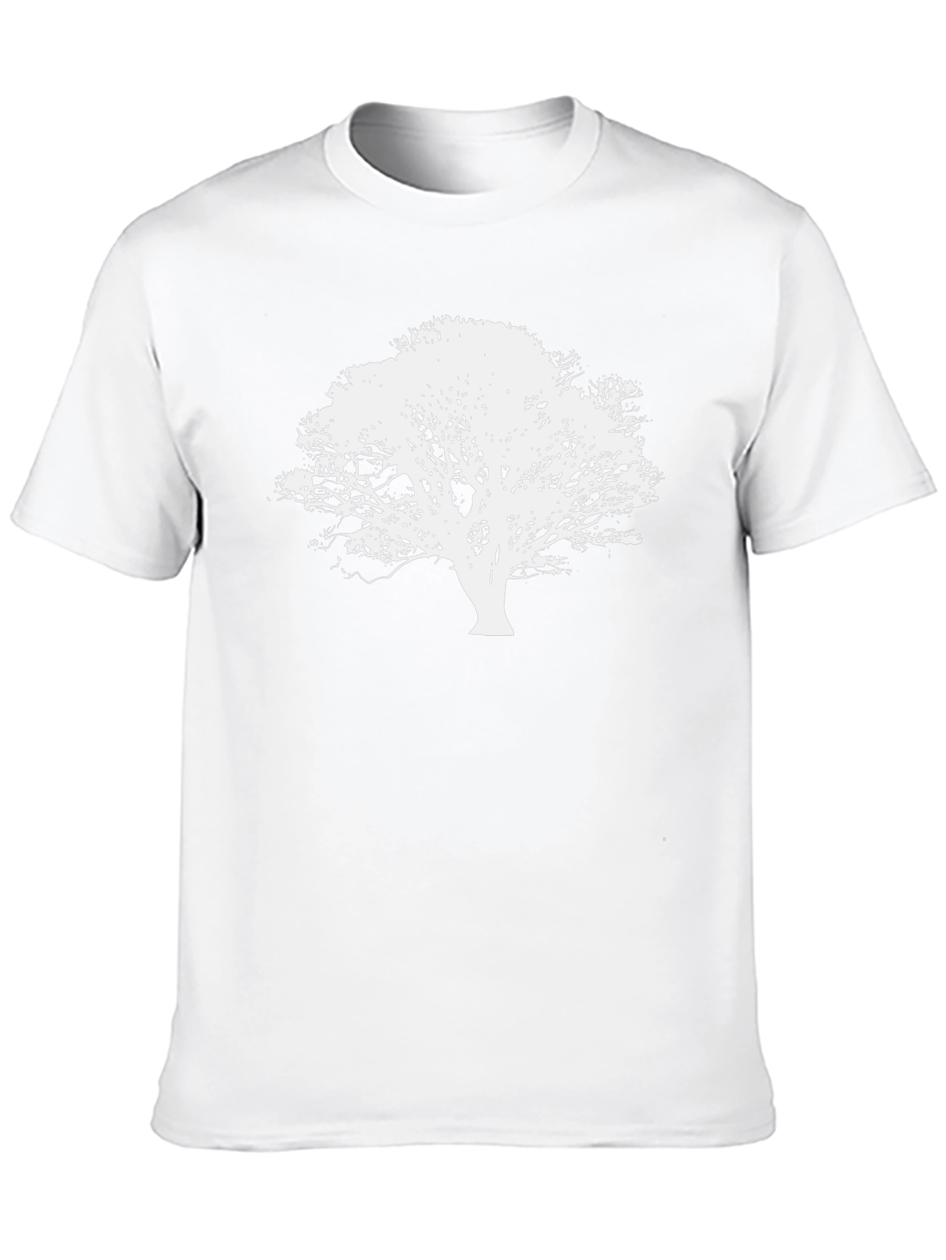 Black Tee with White Tree Graphic
