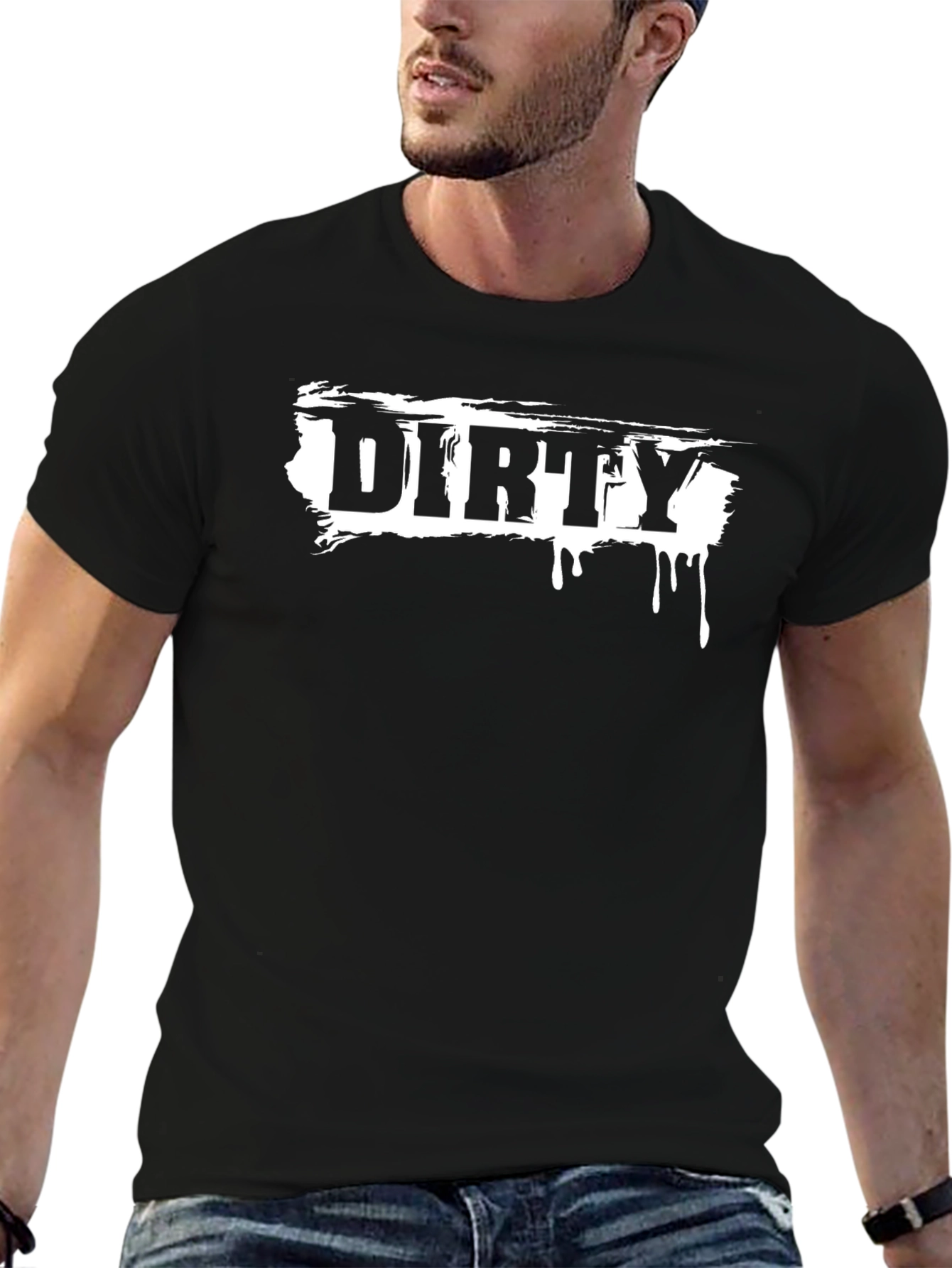 Dirty Graphic Print Black T-Shirt