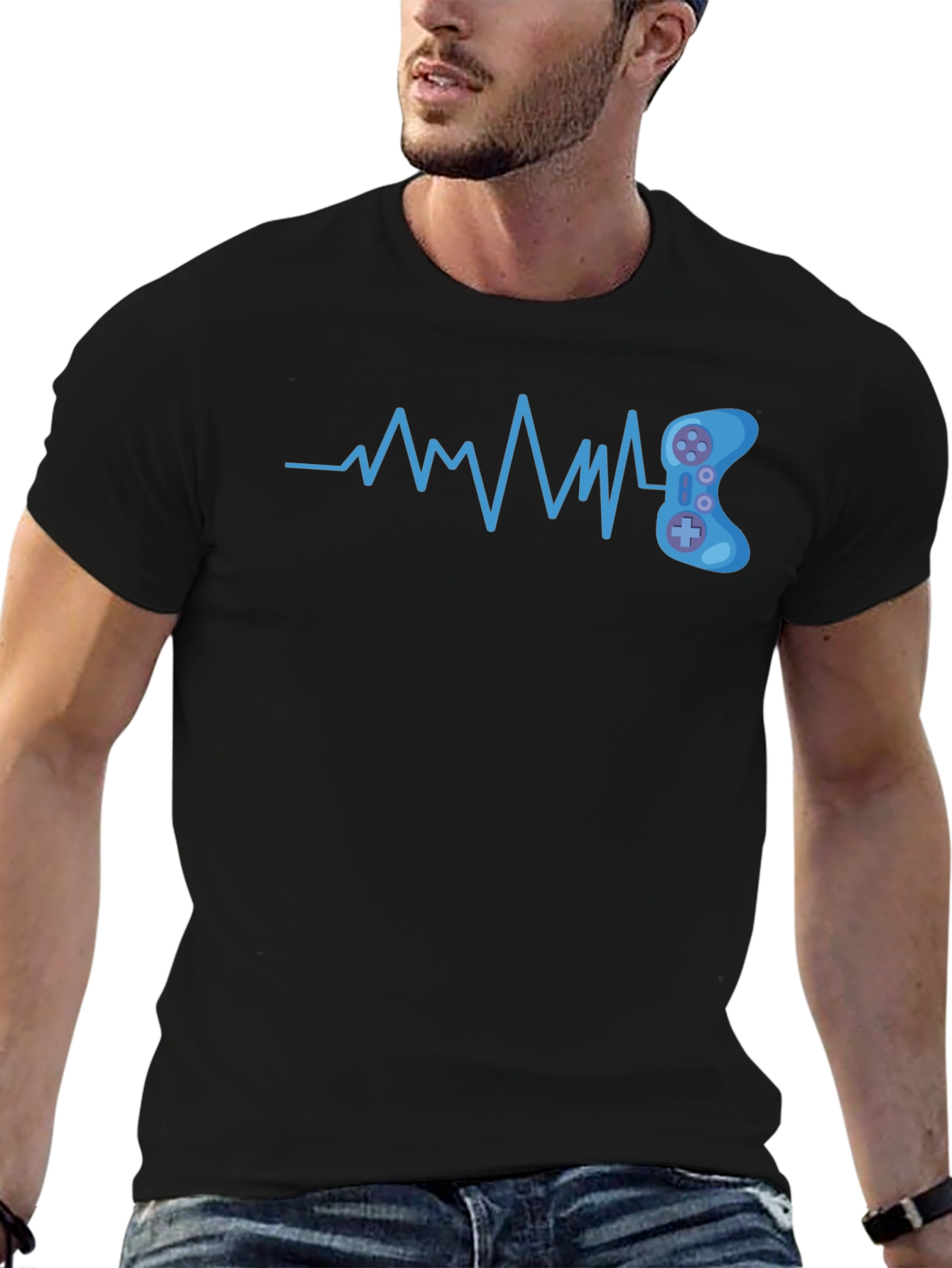 Gamer Heartbeat Graphic T-Shirt - Cool Design