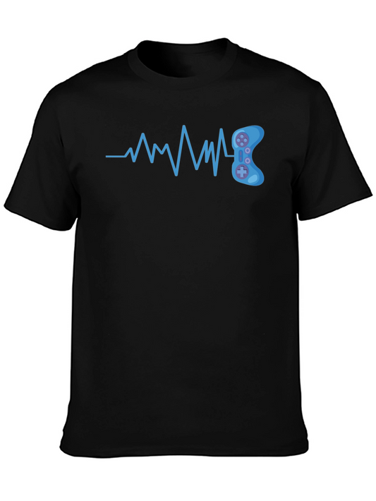 Gamer Heartbeat Graphic T-Shirt - Cool Design