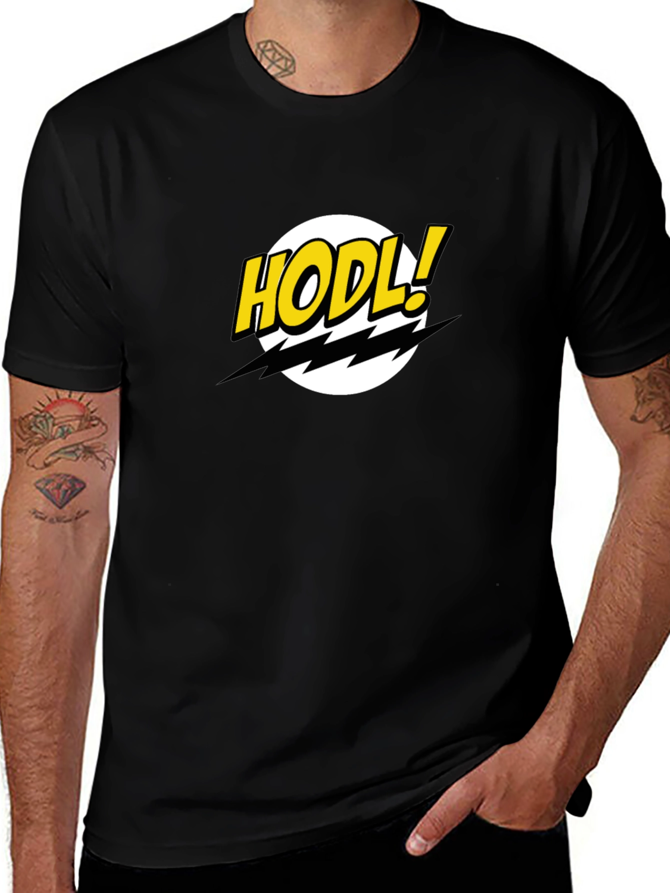 HODL Comic Style Crypto T-Shirt - Black