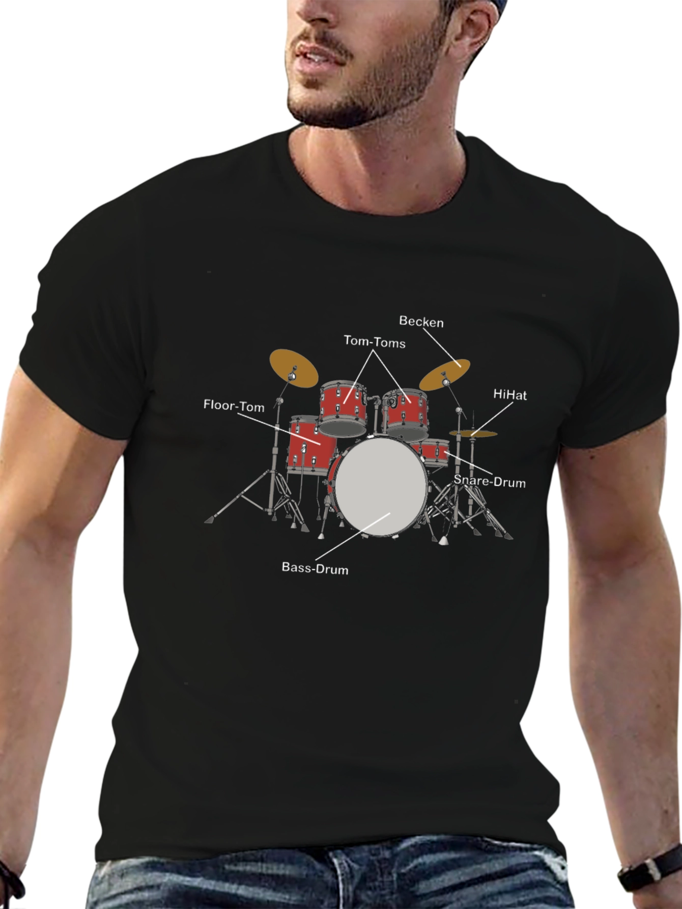 Drum Kit Graphic Print T-Shirt