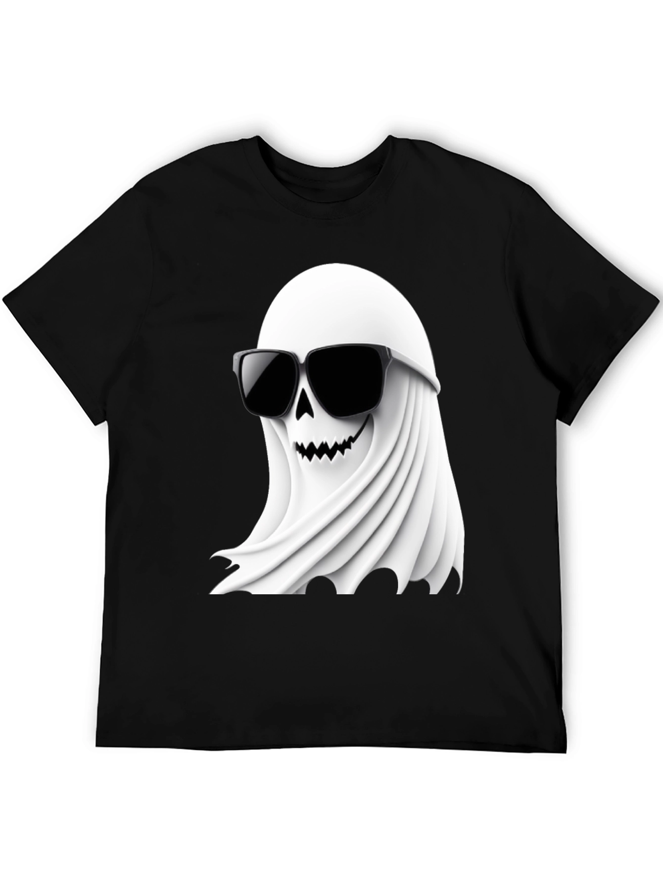 Cool Ghost Graphic T-Shirt - Halloween Spooky Fun