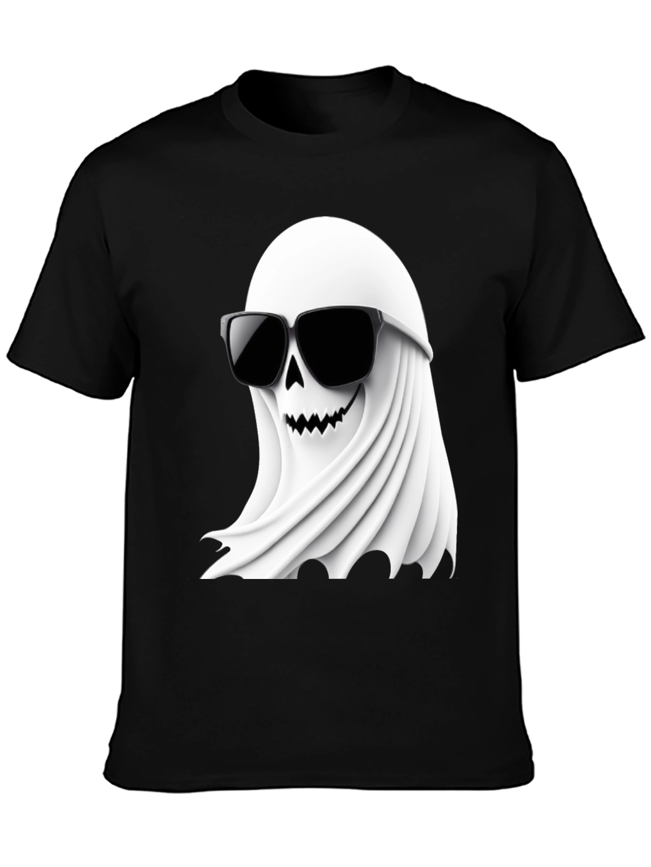 Cool Ghost Graphic T-Shirt - Halloween Spooky Fun