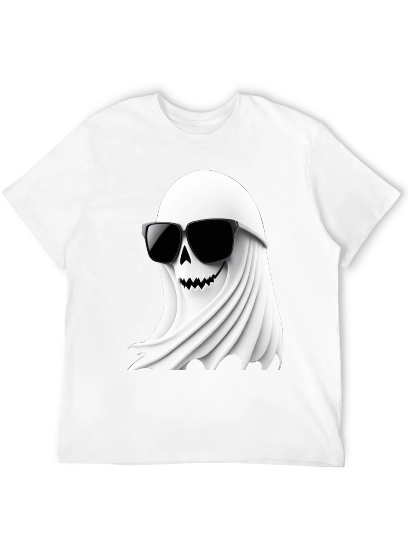 Cool Ghost Graphic T-Shirt - Halloween Spooky Fun