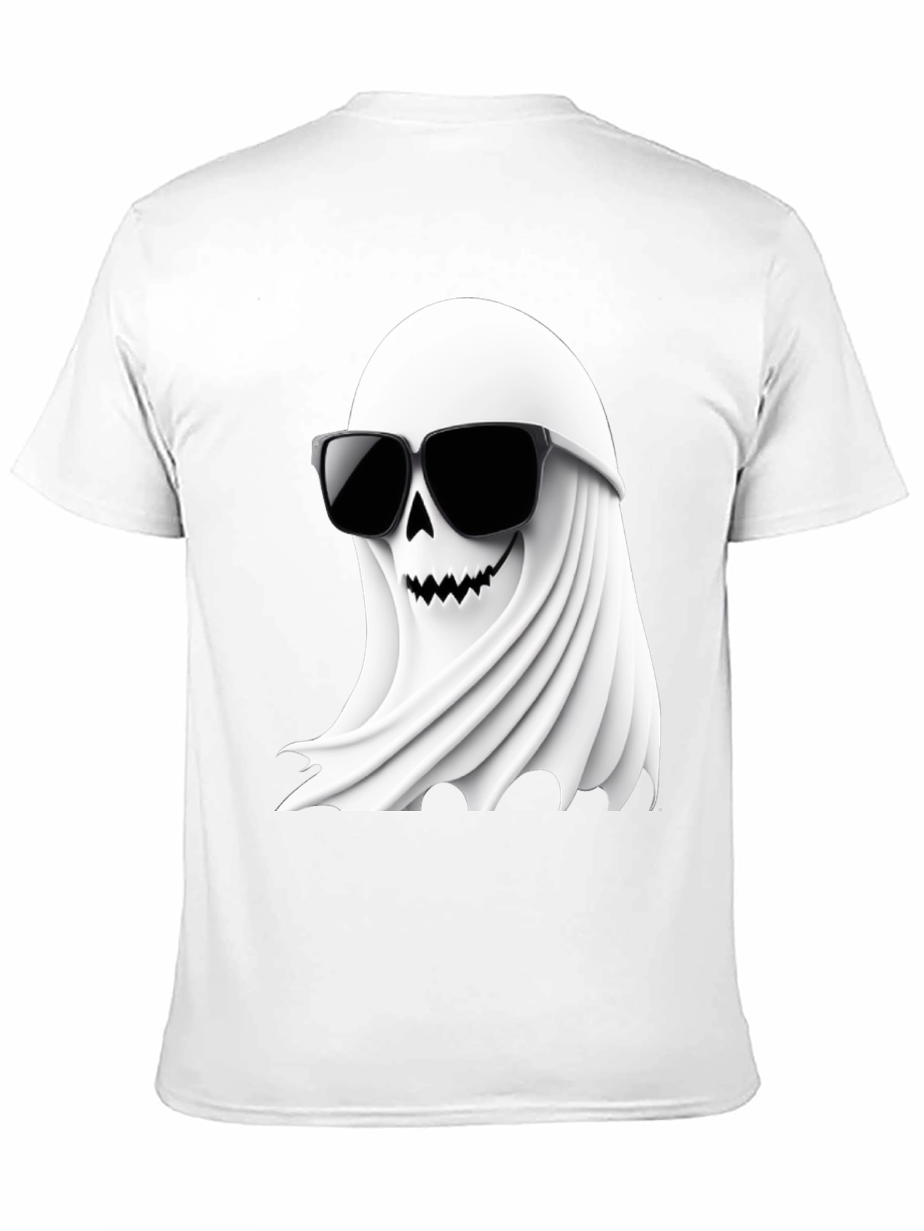 Cool Ghost Graphic T-Shirt - Halloween Spooky Fun