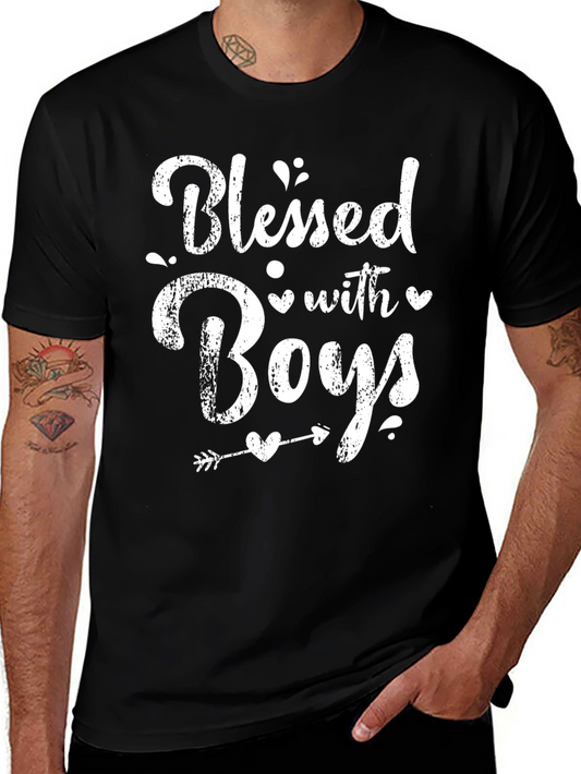 Blessed with Boys T-Shirt - Trendy Mom Tee