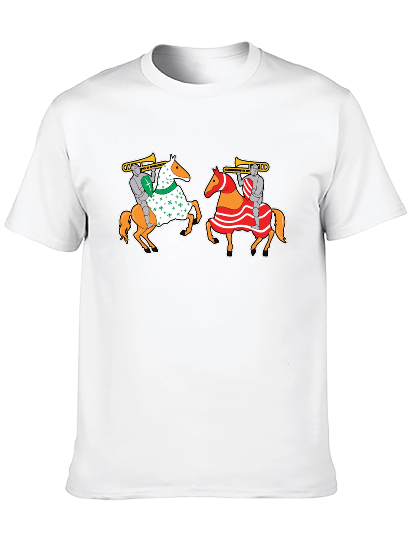 Knights on Horseback T-Shirt - Fun Trumpet Design
