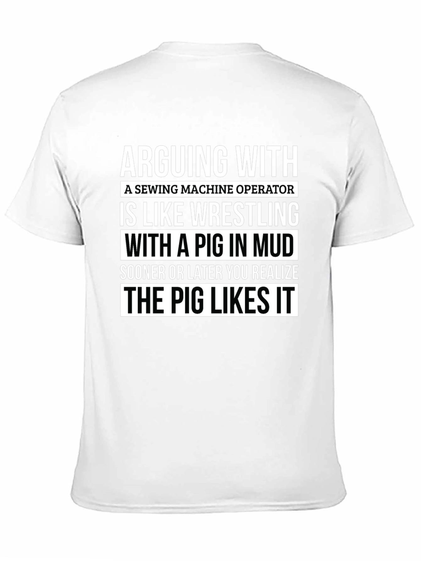 Sewing Machine Operator Wrestling Pig T-Shirt
