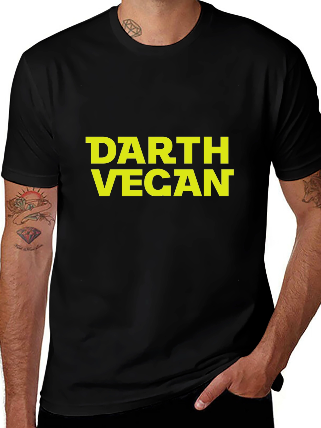 Darth Vegan Graphic Tee - Black Cotton T-Shirt