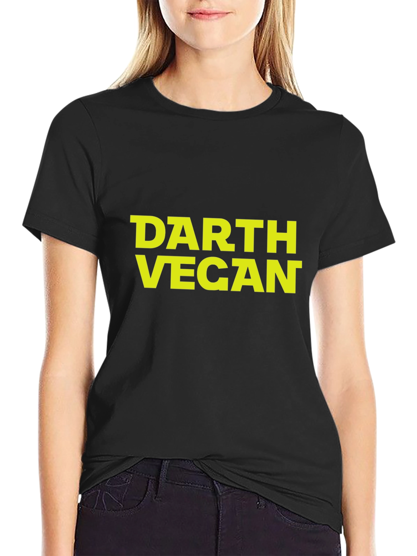 Darth Vegan Graphic Tee - Black Cotton T-Shirt
