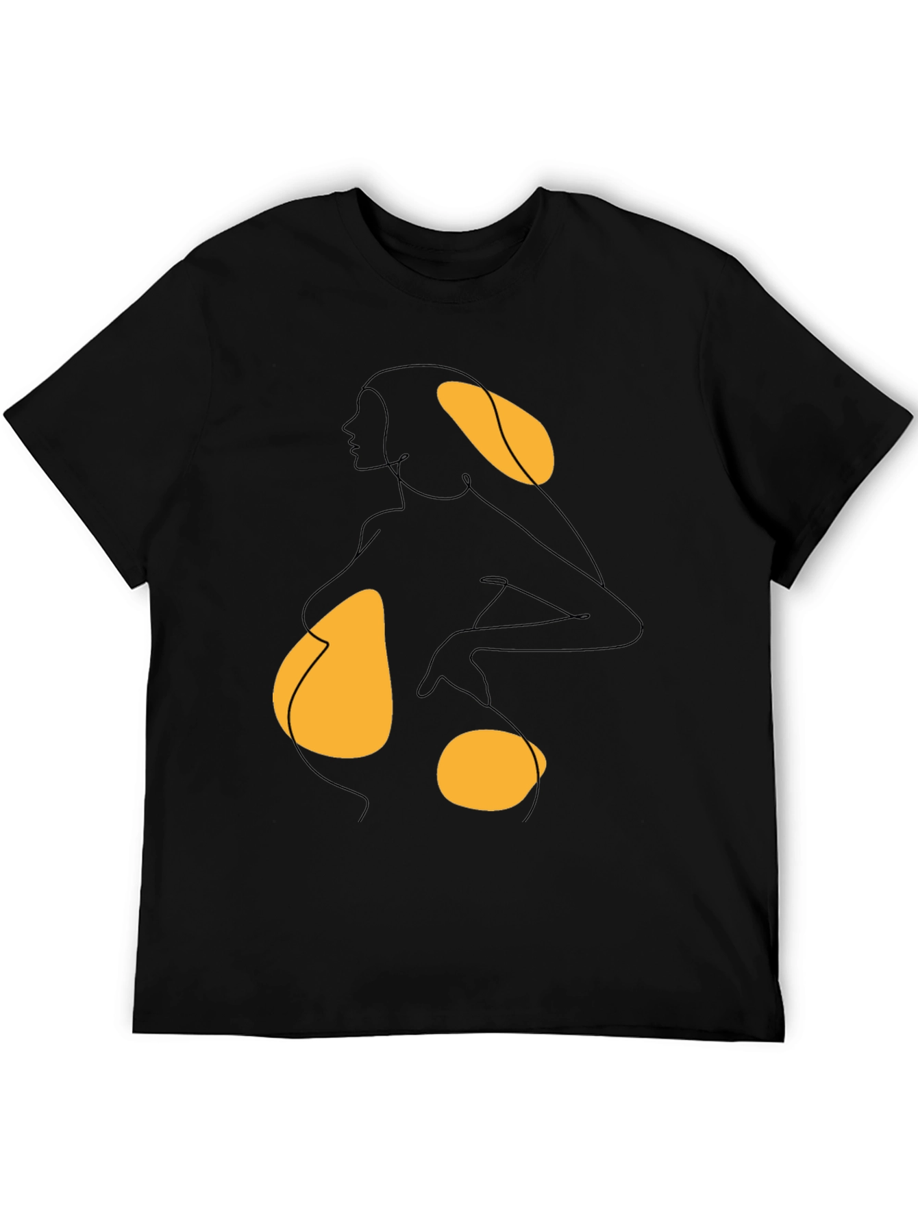 Abstract Woman Graphic Tee - Black