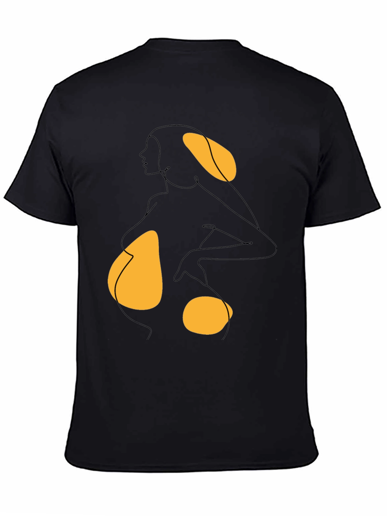 Abstract Woman Graphic Tee - Black