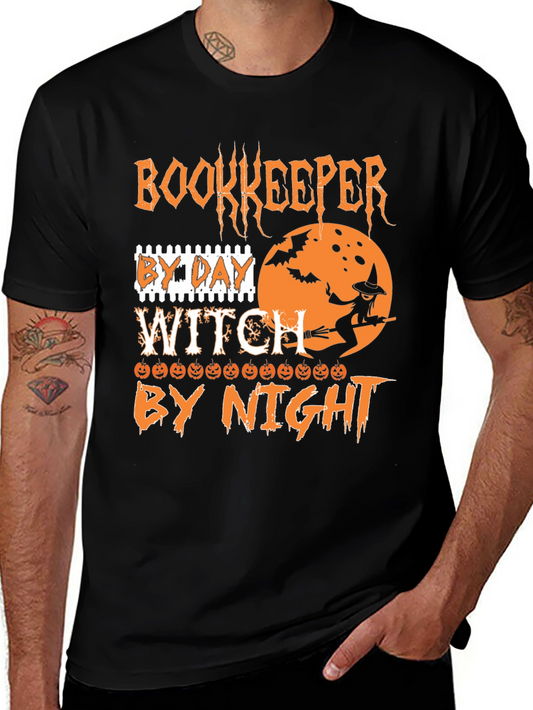 Bookkeeper by Day Witch by Night Halloween T-Shirt