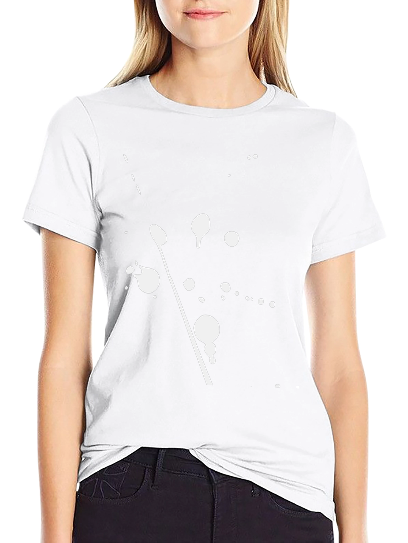 Modern Art Splatter Tee - Black Cotton Crew Neck