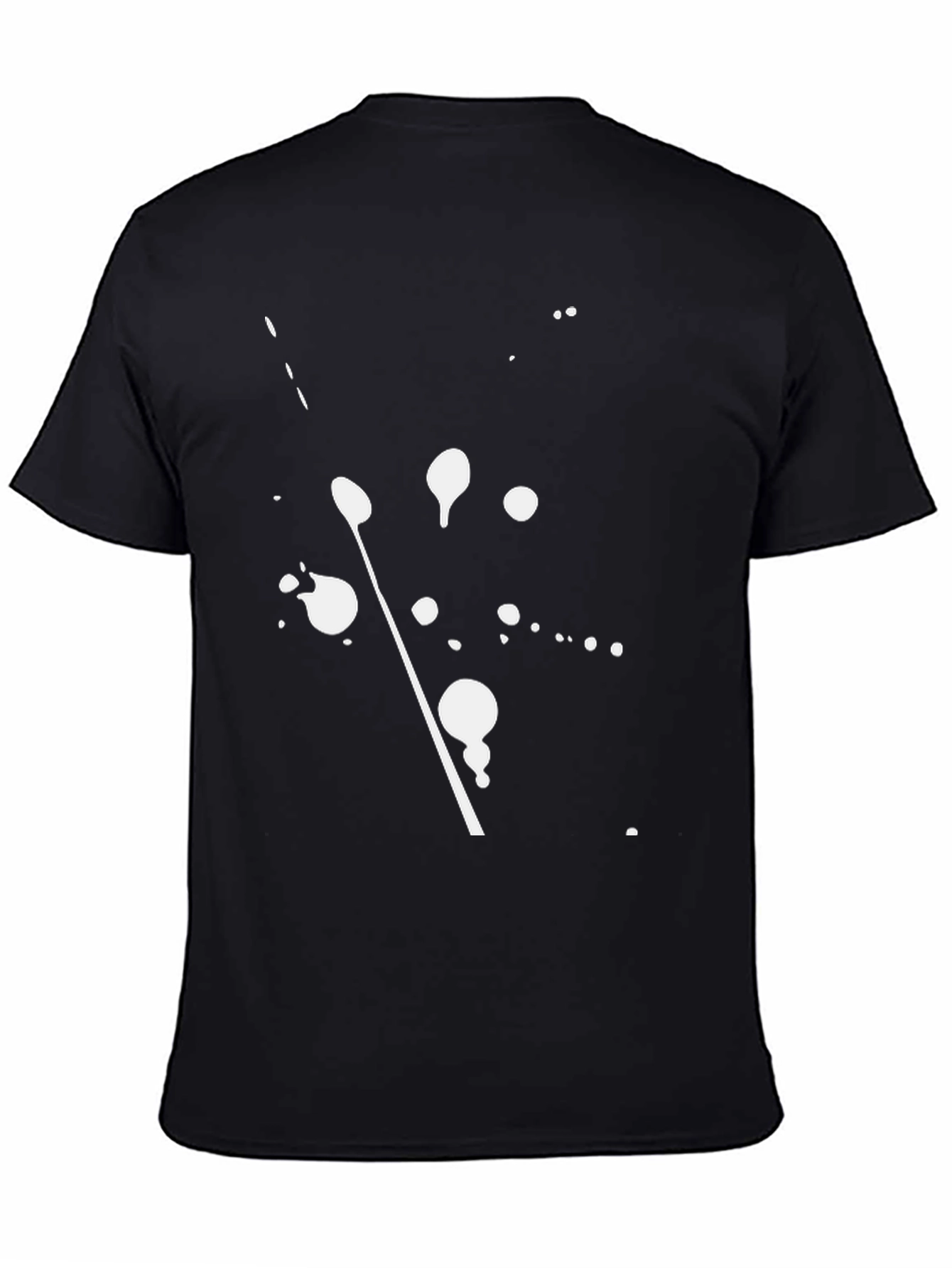 Modern Art Splatter Tee - Black Cotton Crew Neck