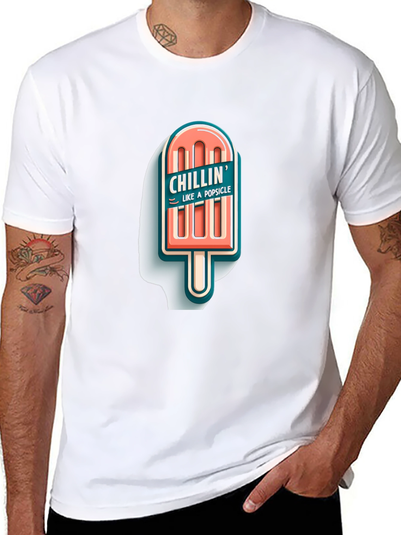 Chillin Like A Popsicle Graphic Tee - Black