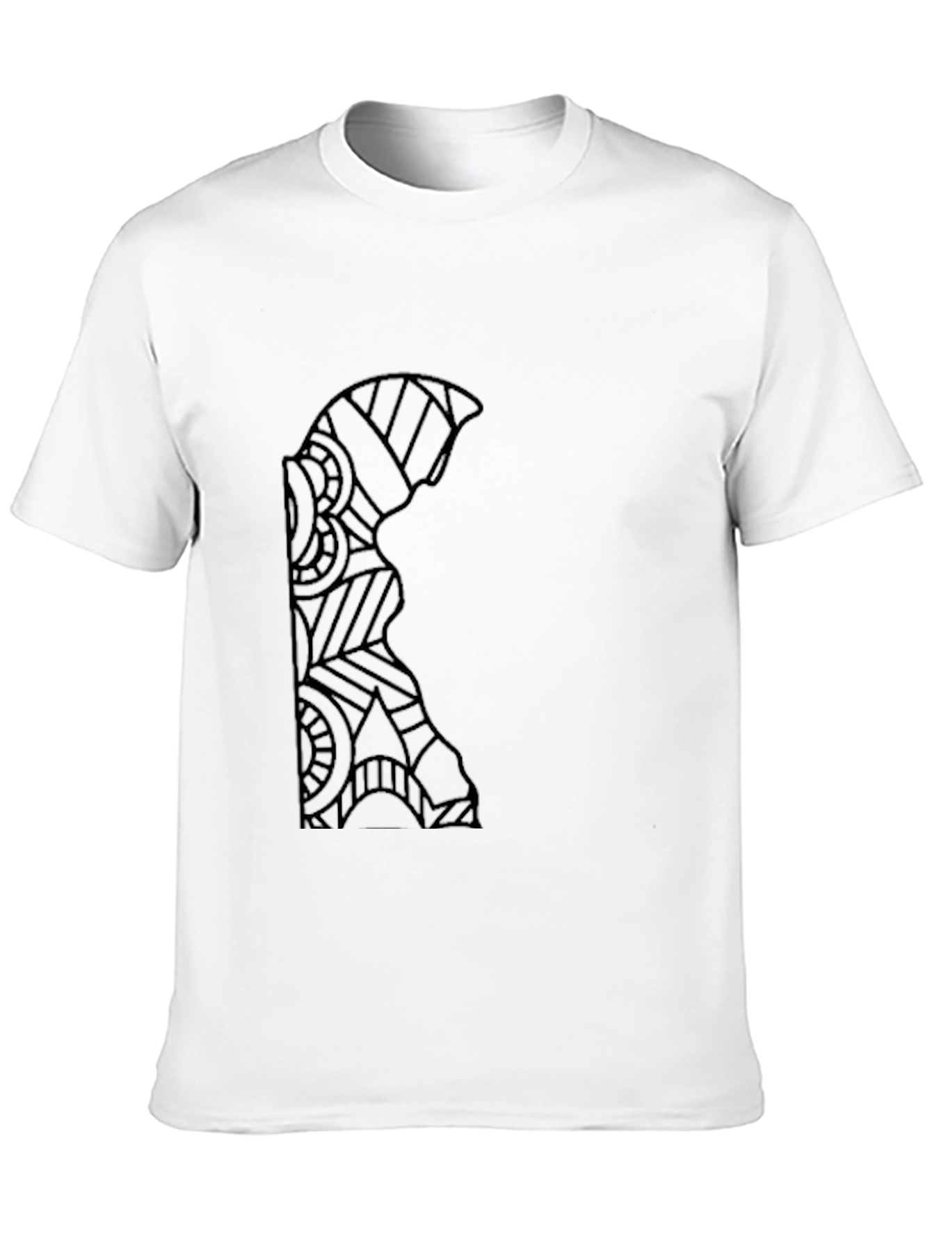 Geometric Warrior Design Black T-Shirt