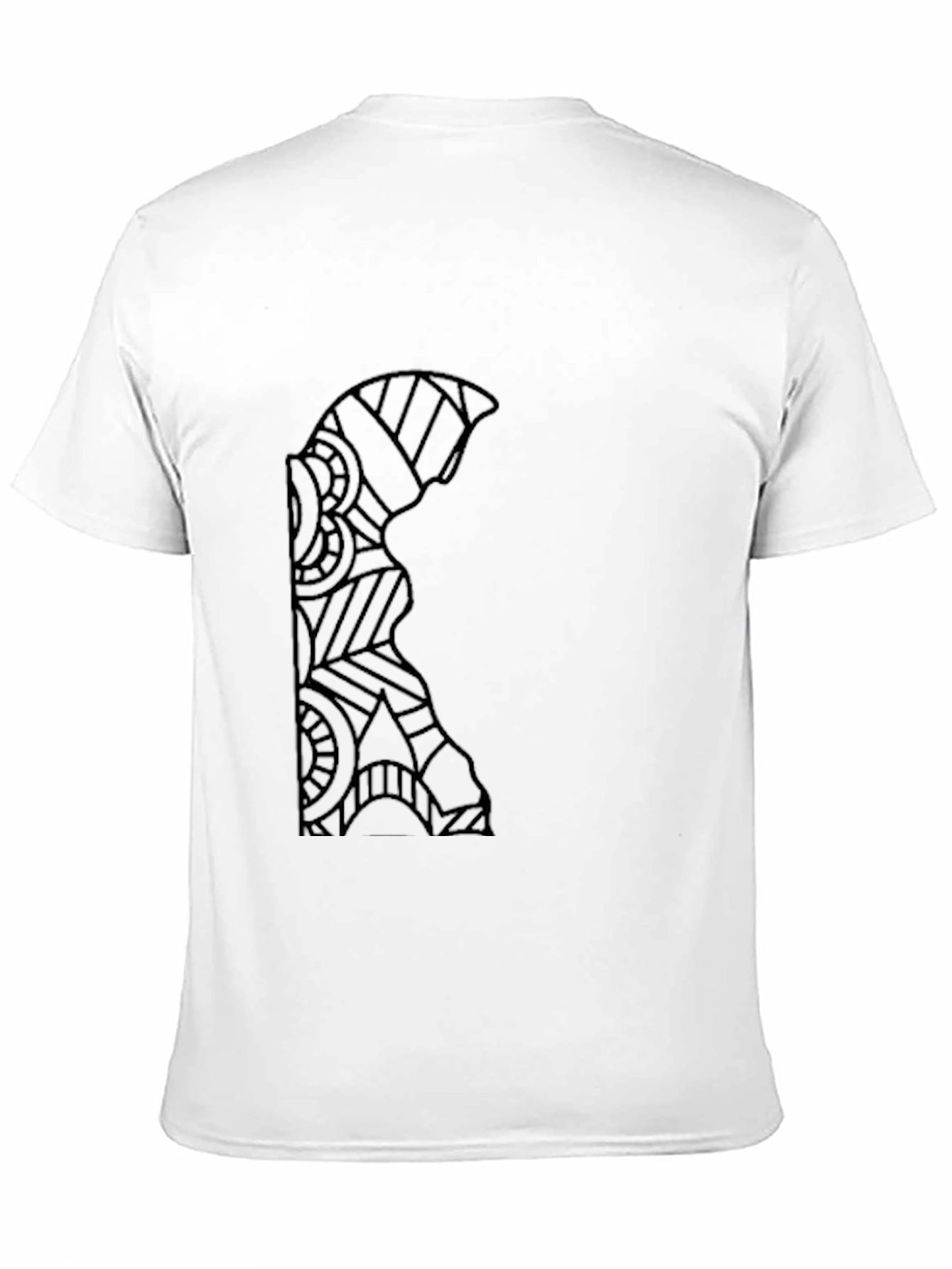 Geometric Warrior Design Black T-Shirt