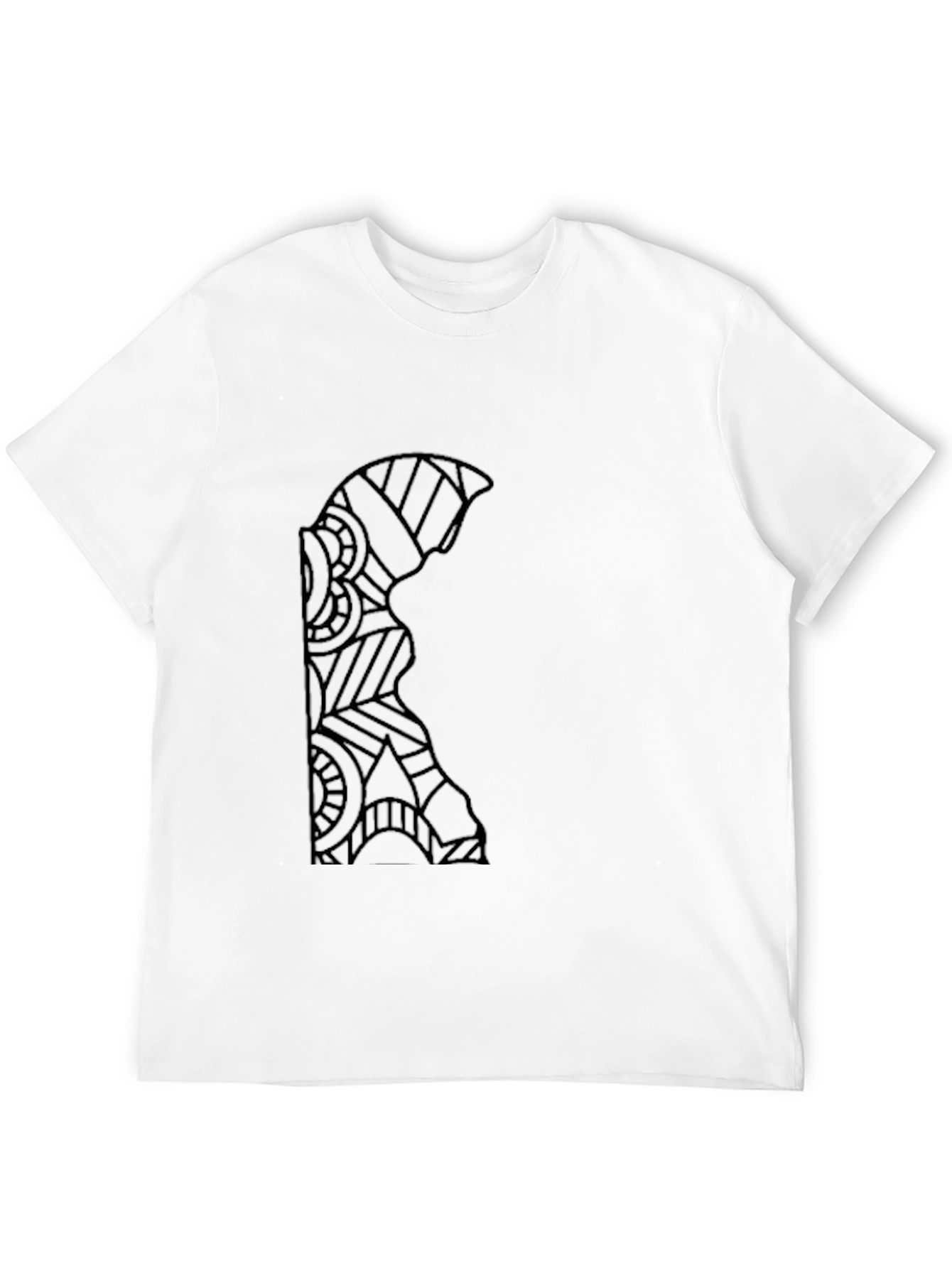 Geometric Warrior Design Black T-Shirt