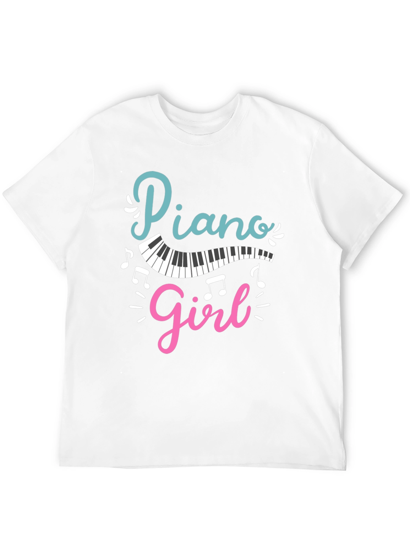 Piano Girl Black T-Shirt - Music Lover Tee