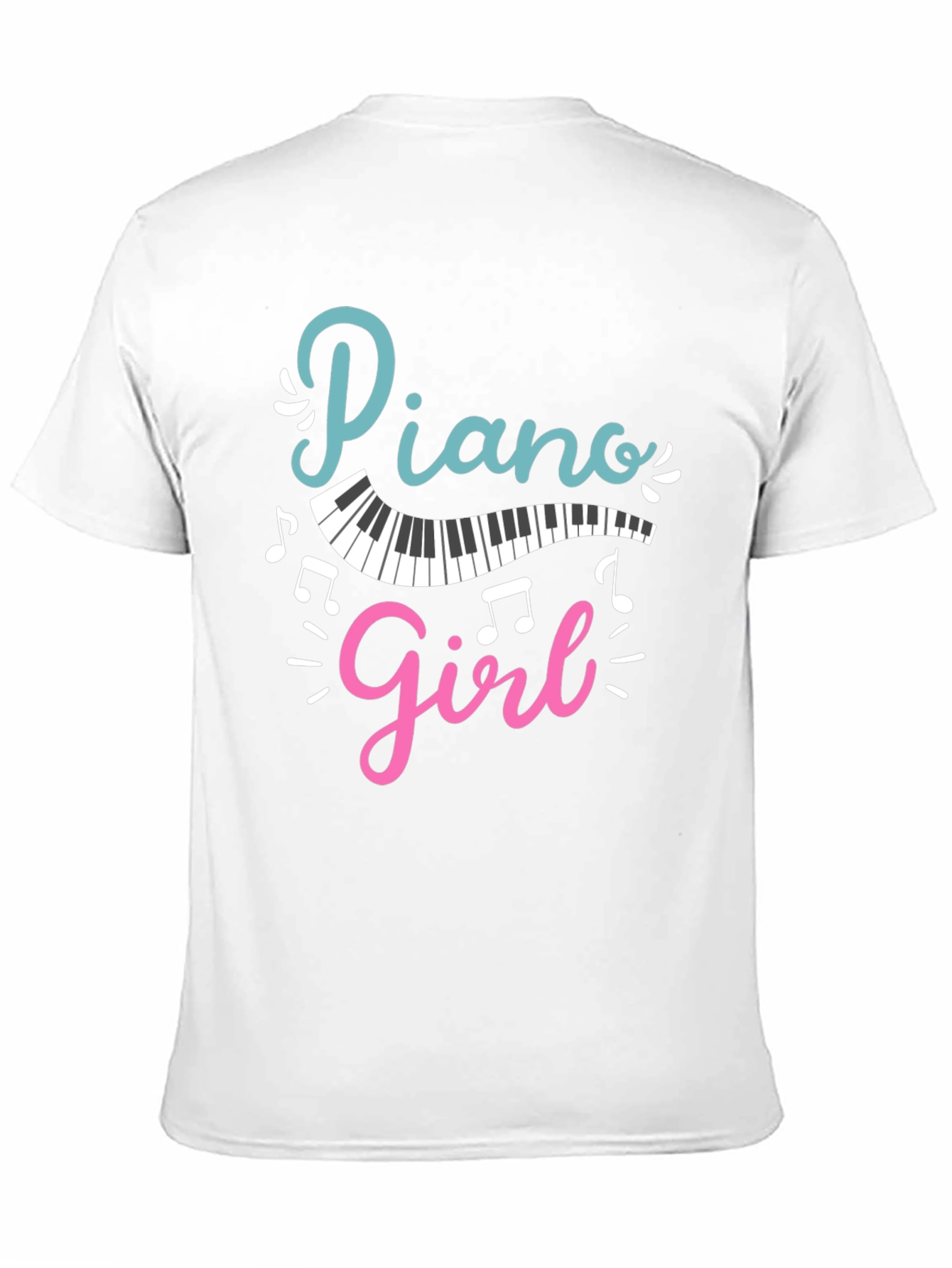 Piano Girl Black T-Shirt - Music Lover Tee