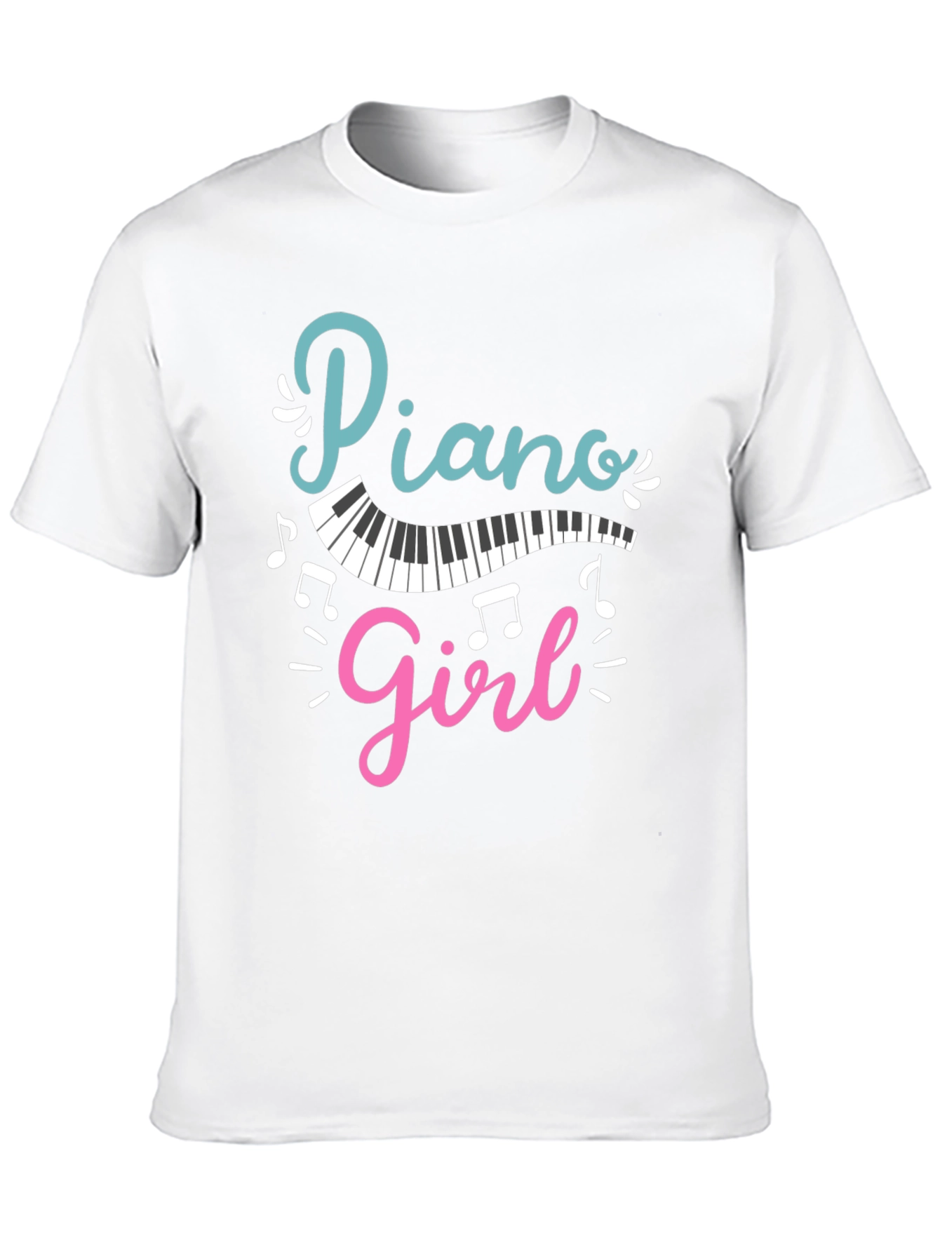 Piano Girl Black T-Shirt - Music Lover Tee