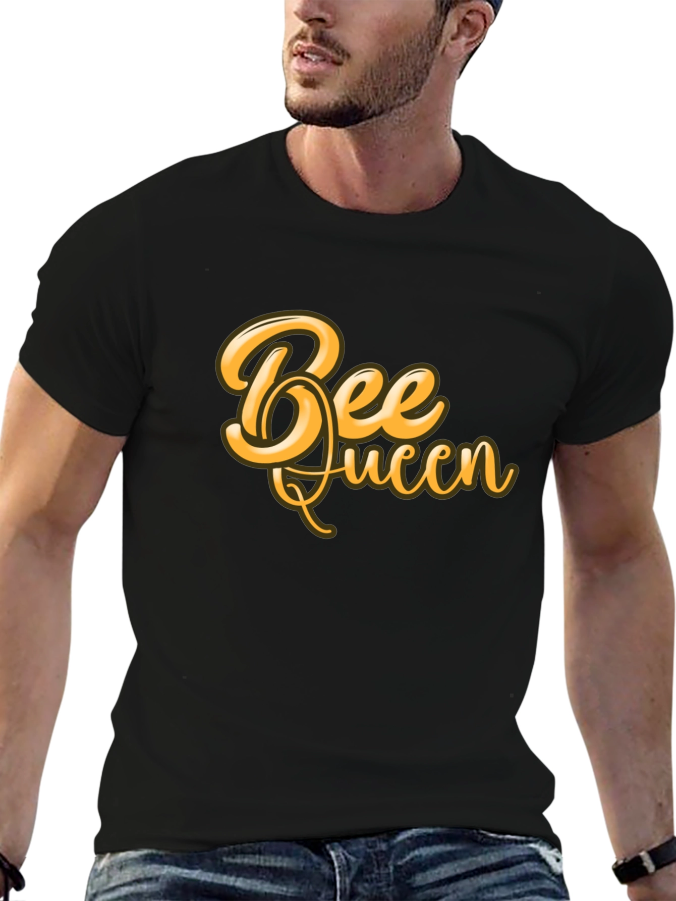 Bee Queen Graphic T-Shirt - Black Cotton Blend