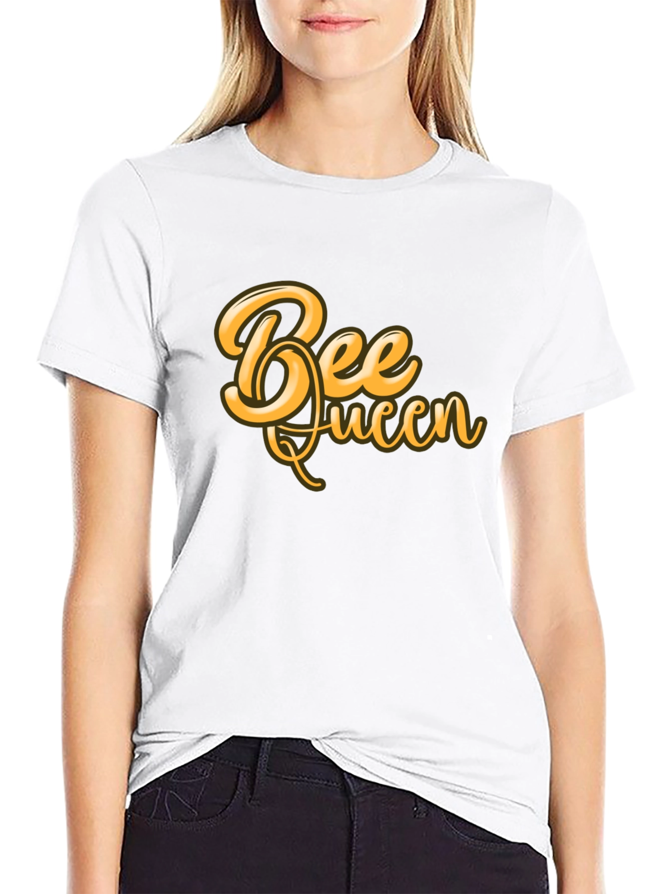 Bee Queen Graphic T-Shirt - Black Cotton Blend